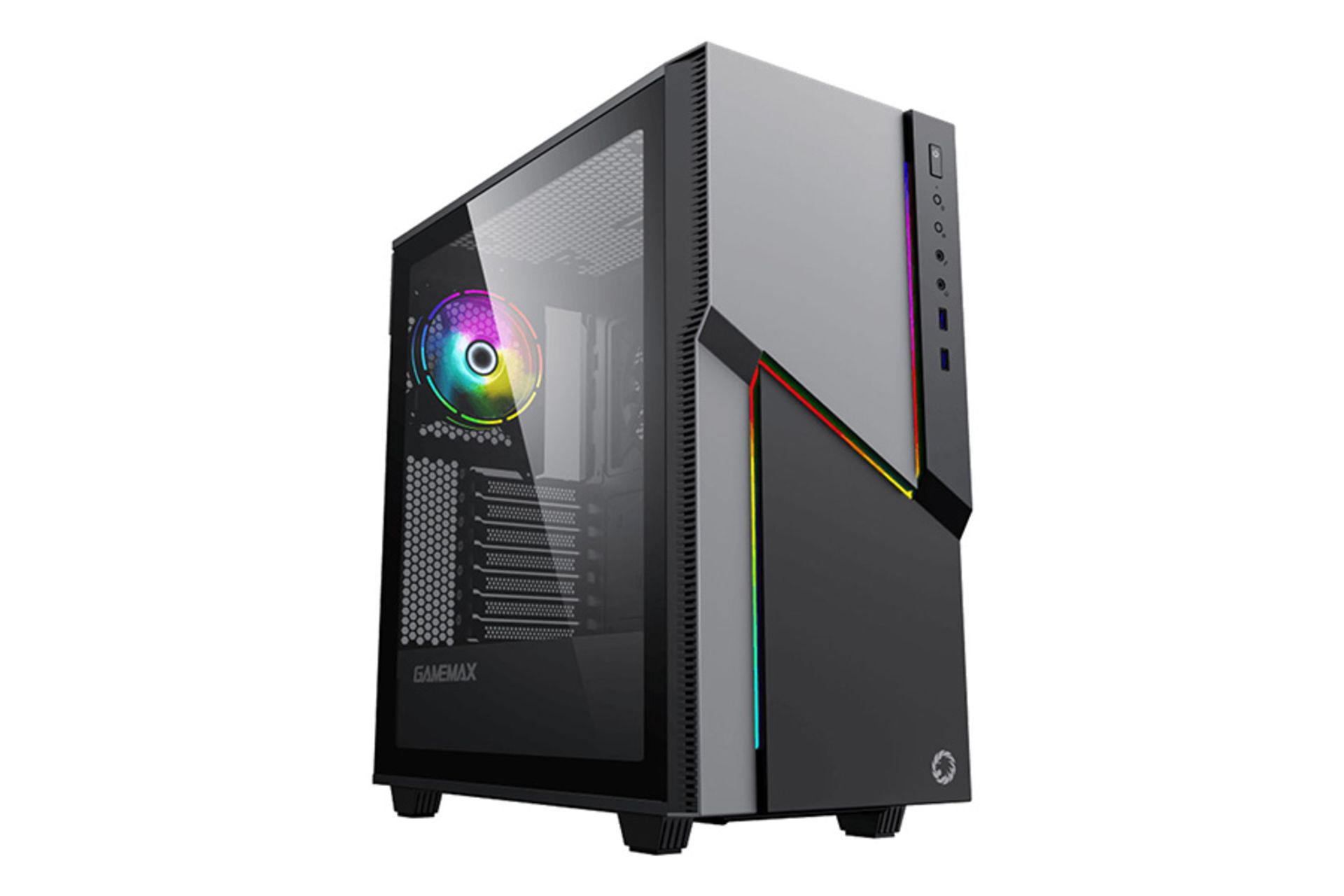 نمای نیم رخ جلو و سمت چپ کیس کامپیوتر گیم مکس Ninja COC (ZORRO)