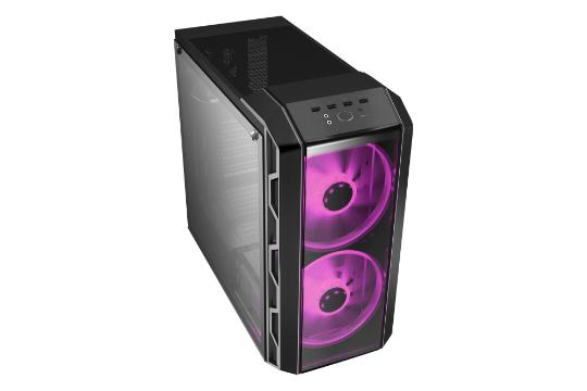 نمای نیم رخ جلو و بالای کیس کامپیوتر کولر مستر MASTERCASE H500