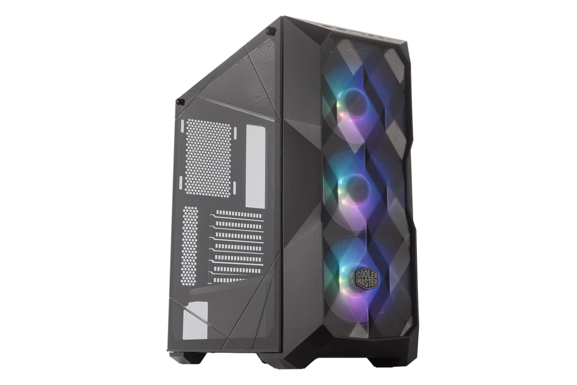 مرجع متخصصين ايران نماي نيم رخ جلو و سمت چپ كيس كامپيوتر كولر مستر MASTERBOX TD500 MESH