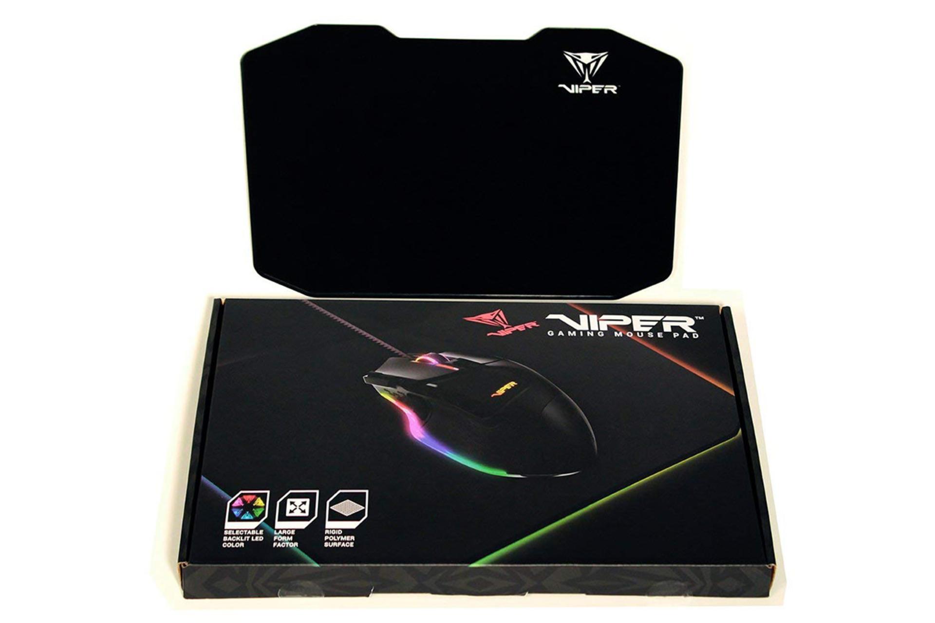 نمای ماوس پد پاتریوت وایپر PV160UXK به همراه جعبه آن