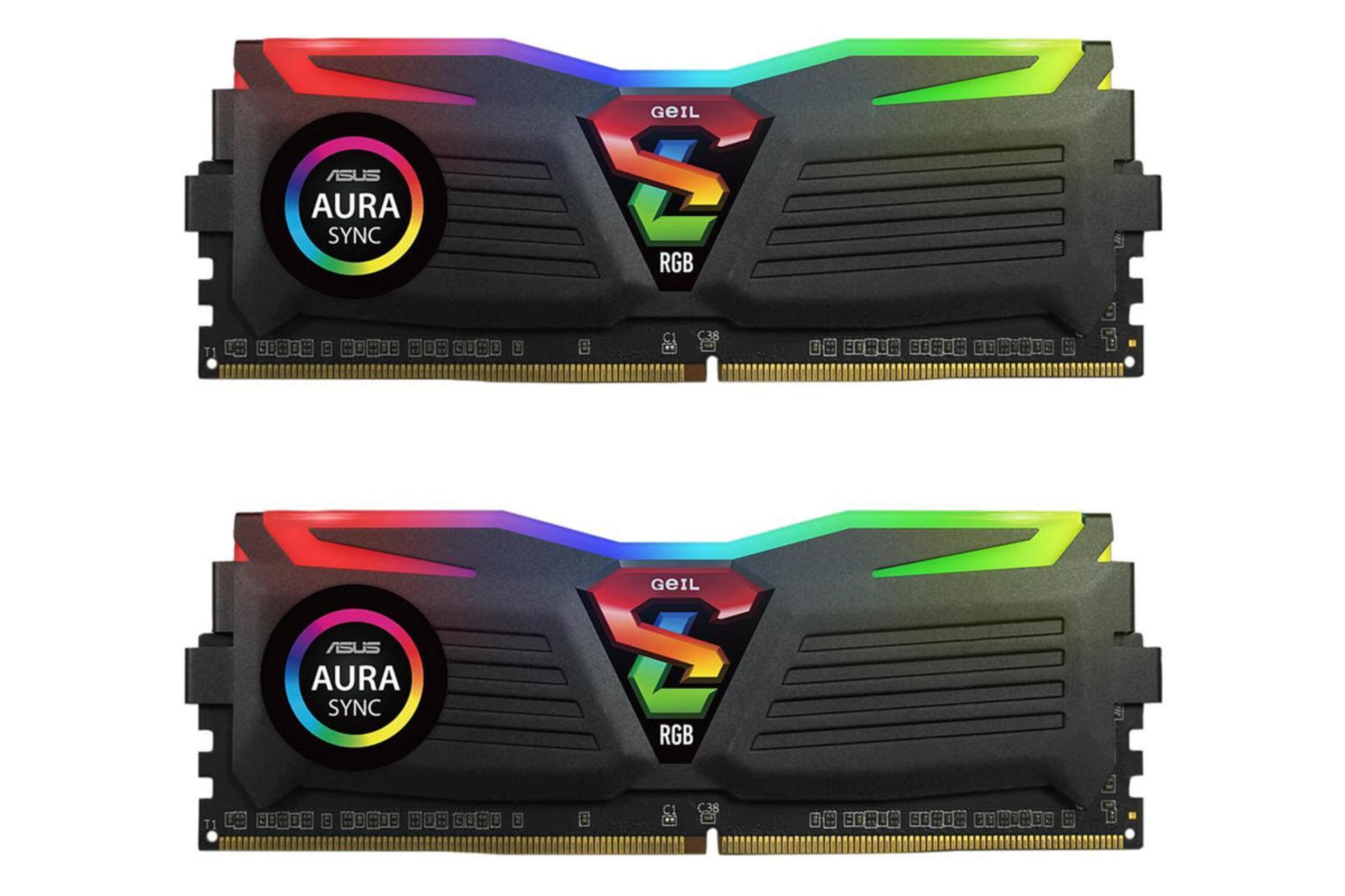 نمای جلوی رم گیل Super Luce RGB SYNC ظرفیت 32 گیگابایت (2x16) از نوع DDR4-3200 رنگ مشکی