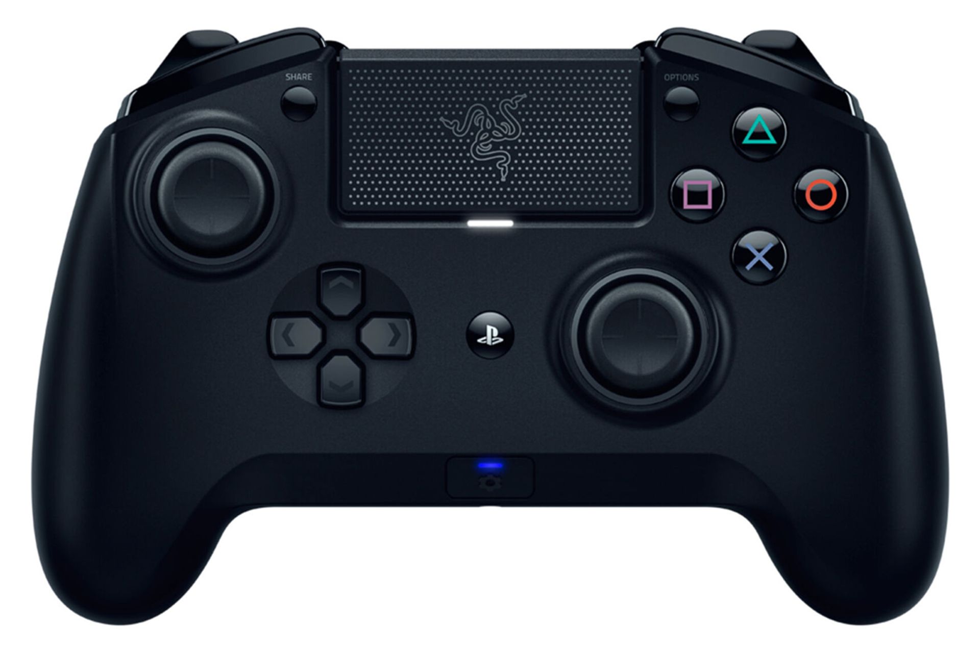 نمای جلوی دسته بازی ریزر Raiju Tournament Edition وایرلس کنترلر