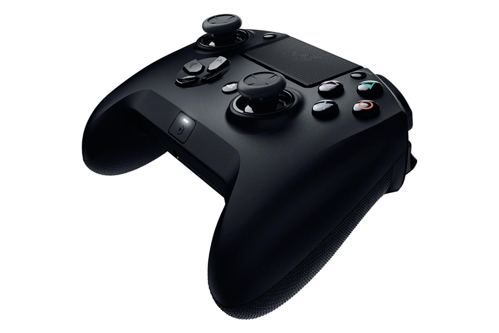 نمای نیم رخ جلوی دسته بازی ریزر Raiju Tournament Edition وایرلس کنترلر