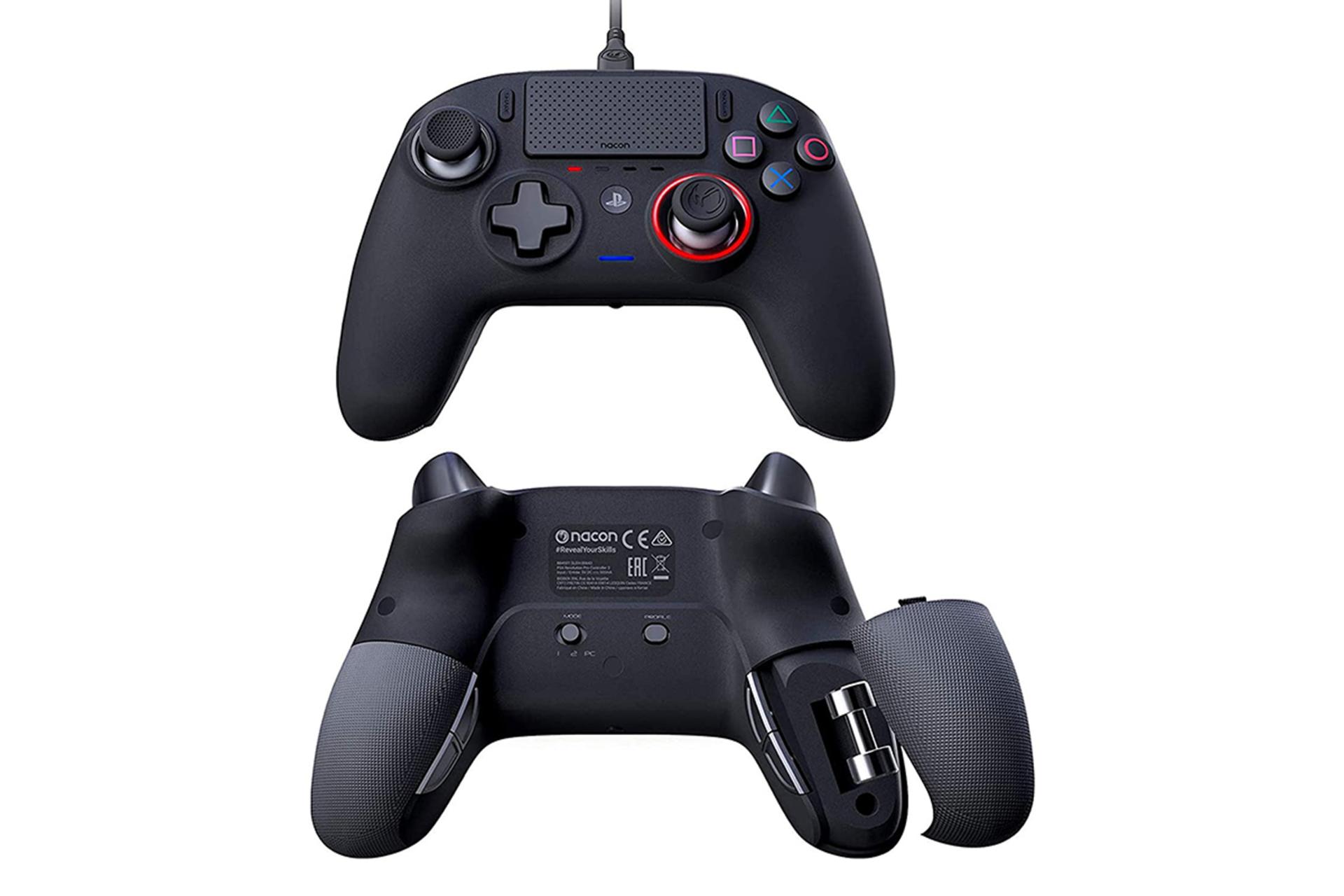 نمای جلو و پشت دسته بازی ناکن Revolution پرو کنترلر 3