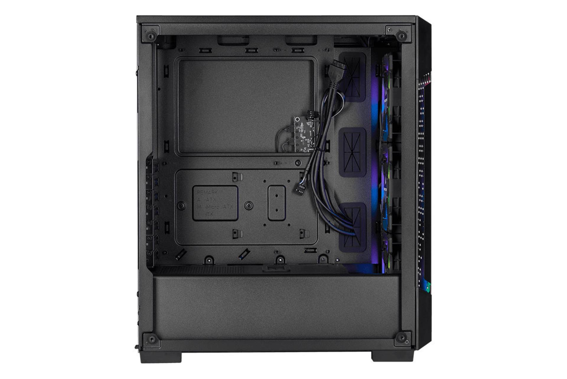 نمای داخل سمت چپ کیس کامپیوتر کورسیر iCUE 220T RGB Airflow