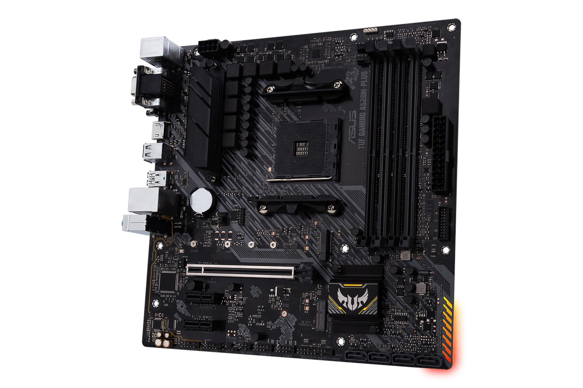 نمای راست مادربرد ایسوس ASUS TUF GAMING A520M-PLUS