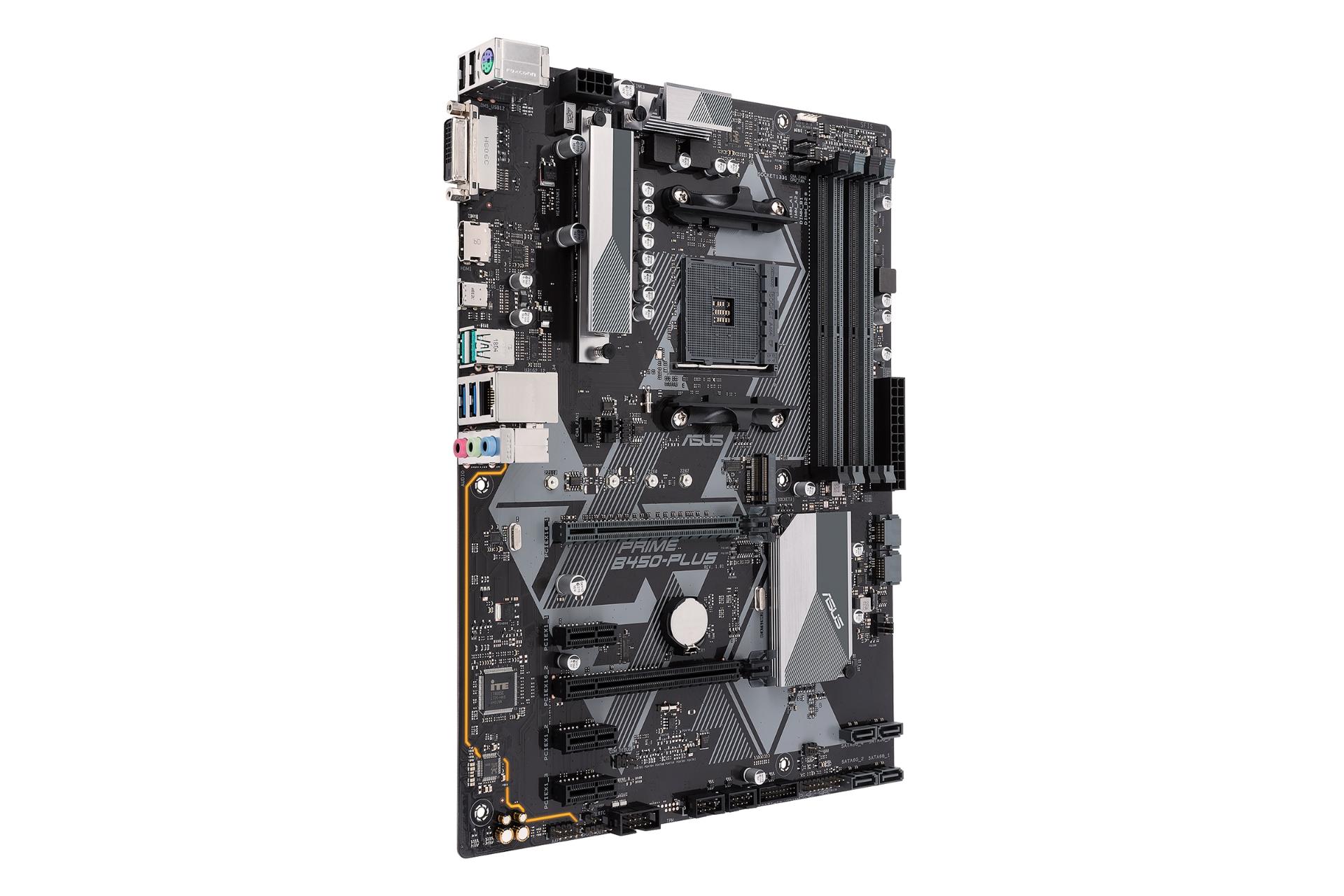 نمای چپ مادربرد ایسوس ASUS PRIME B450-PLUS