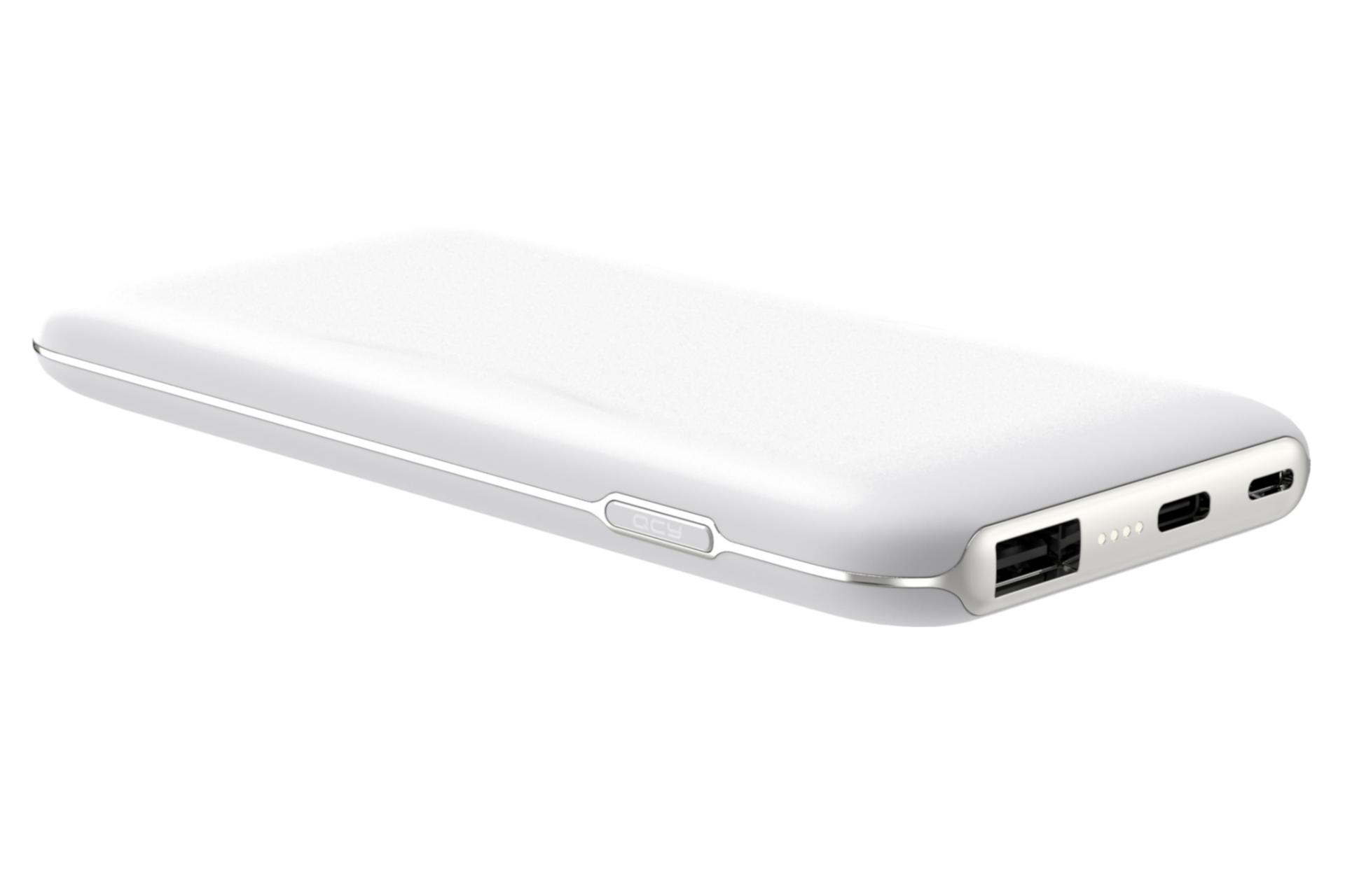 نمای چپ پاور بانک کیو سی وای QCY PB10 10000mAh با ظرفیت 10000 میلی‌آمپر ساعت