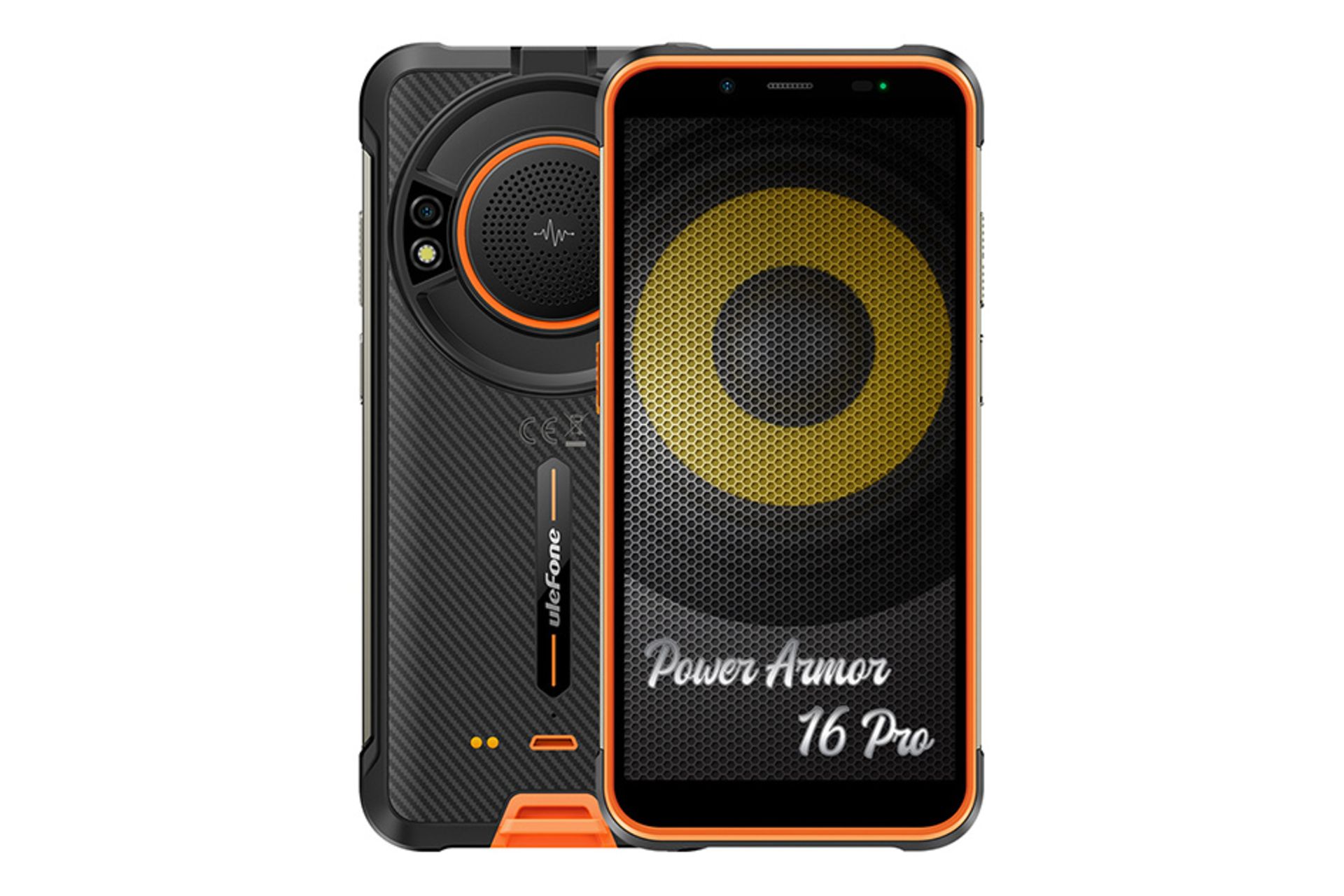 گوشی موبایل پاور آرمور 16 پرو یولفون / Ulefone Power Armor 16 Pro مشکی و نارنجی