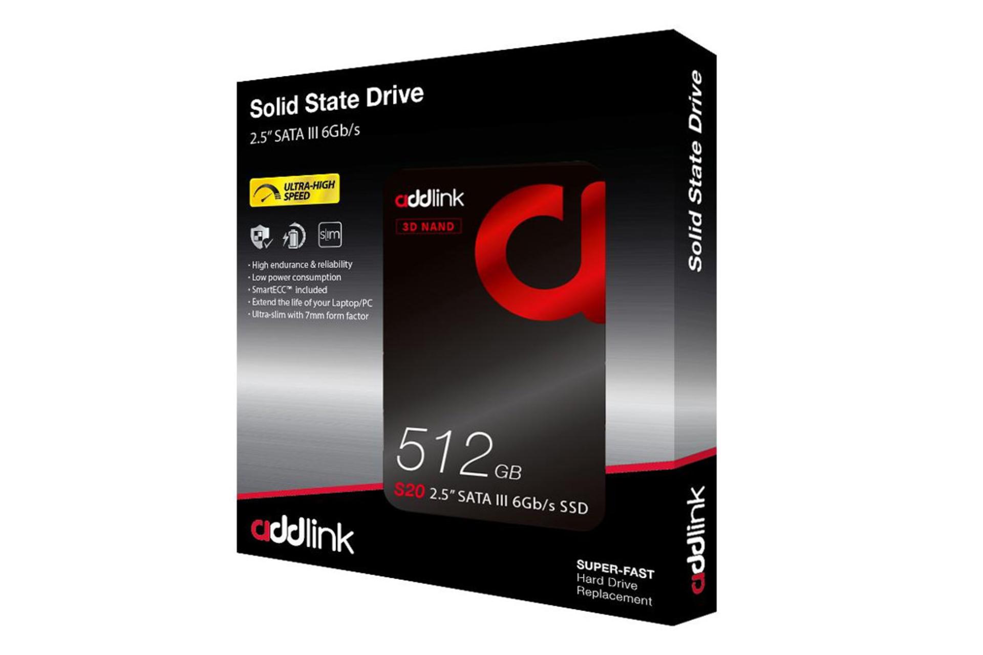 جعبه SSD ادلینک S20 SATA 2.5 Inch ظرفیت 512 گیگابایت