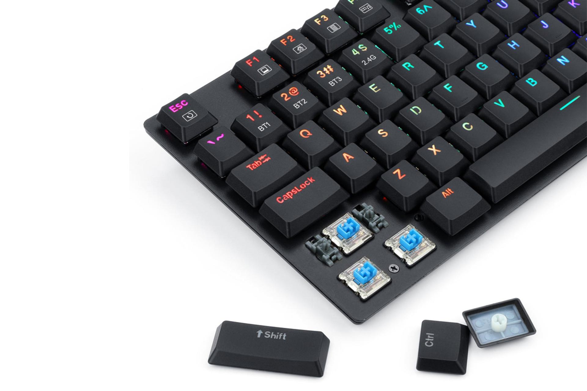 سوئیچ آبی و کلیدهای کیبورد ردراگون K607P-KBS