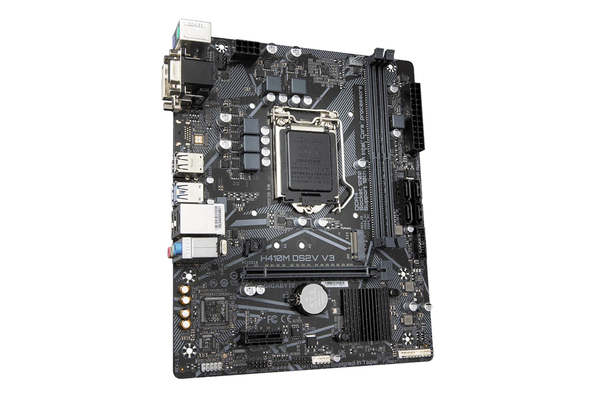 نمای چپ مادربرد گیگابایت GIGABYTE H410M DS2V V3 (rev. 1.0)