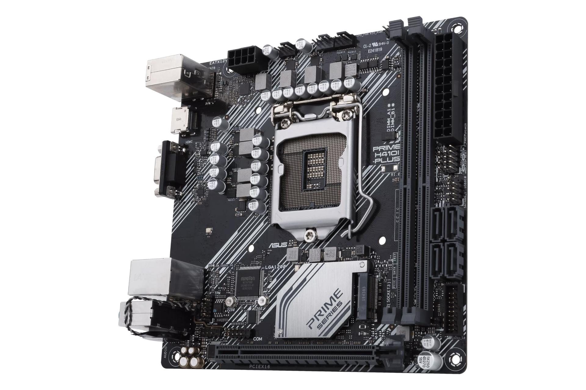 نمای کناری مادربرد ایسوس ASUS PRIME H410I-PLUS/CSM