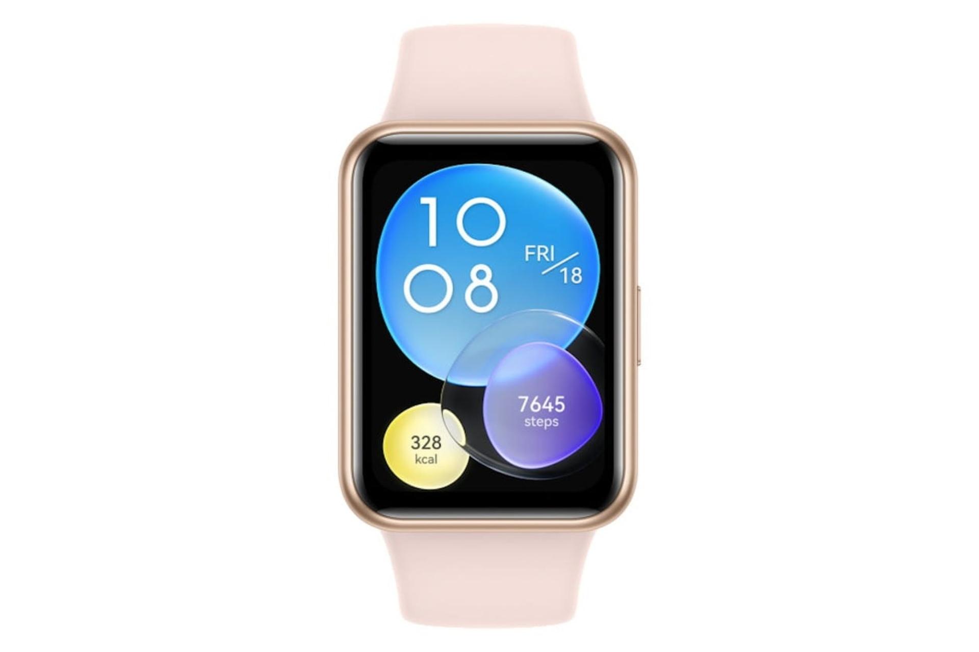 نمای روبرو Huawei Watch Fit 2 Active Edition / هواوی واچ فیت 2 نسخه Active صورتی