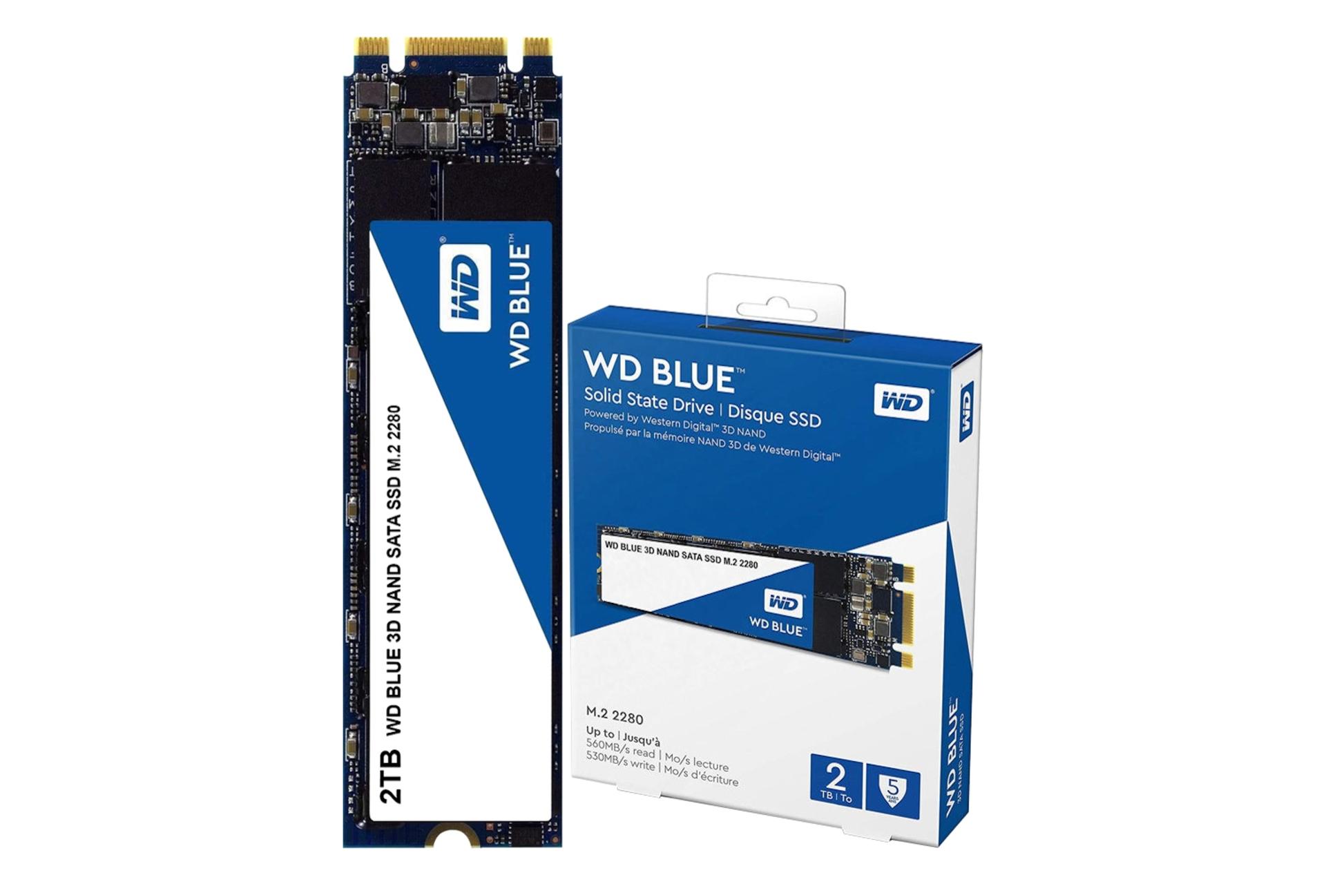 جعبه SSD وسترن دیجیتال Western Digital Blue WDS200T1B0B SATA M.2 2TB ظرفیت 2 ترابایت