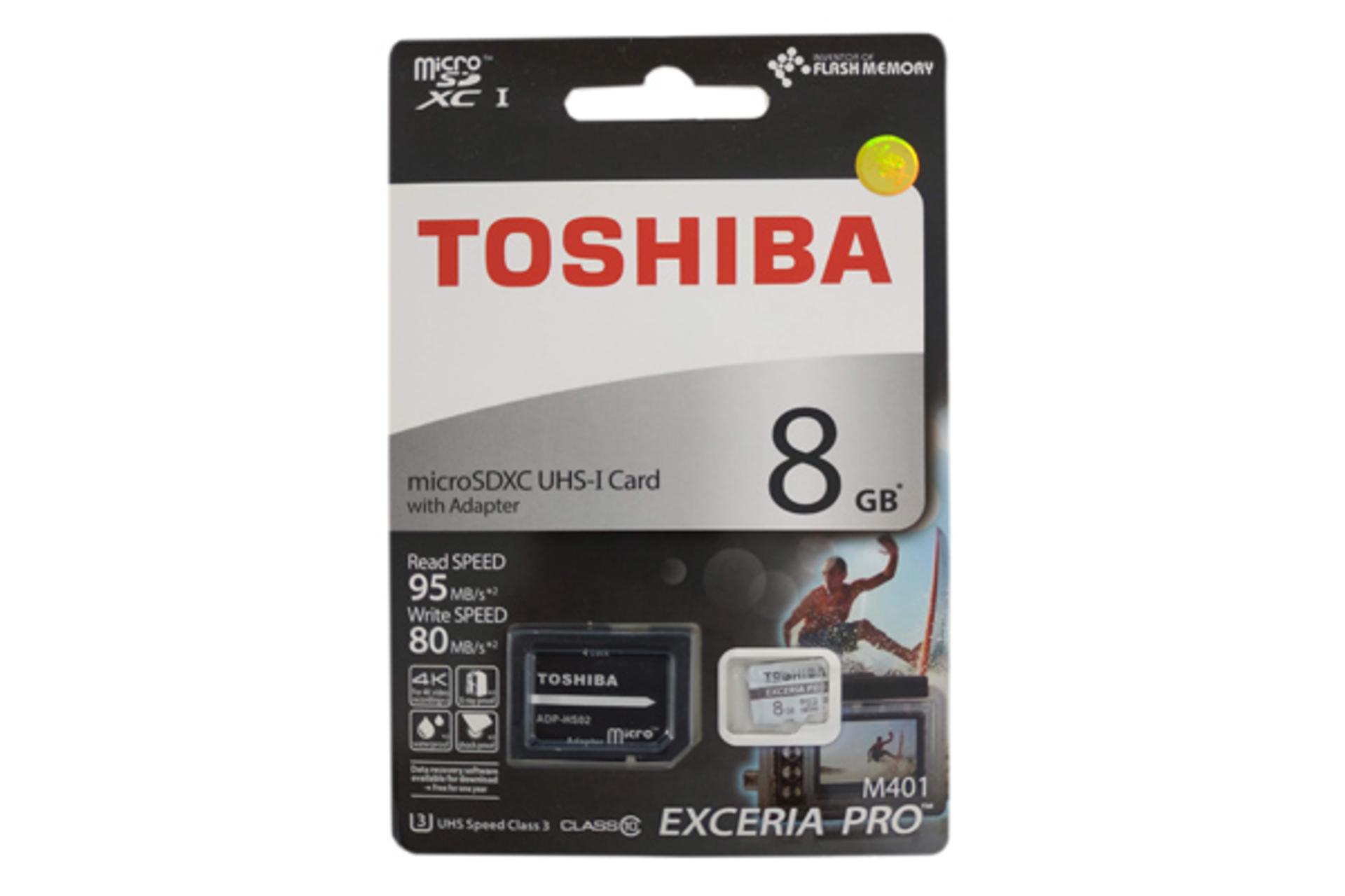 [ufi کارت حافظه توشیبا SDHC با ظرفیت 8 گیگابایت مدل Exceria Pro M401