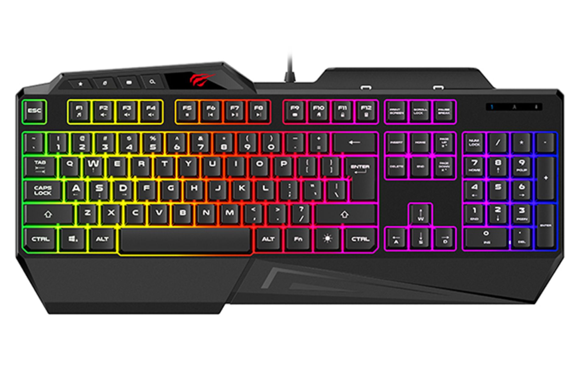 نمای روبرو کیبورد هویت KB488L