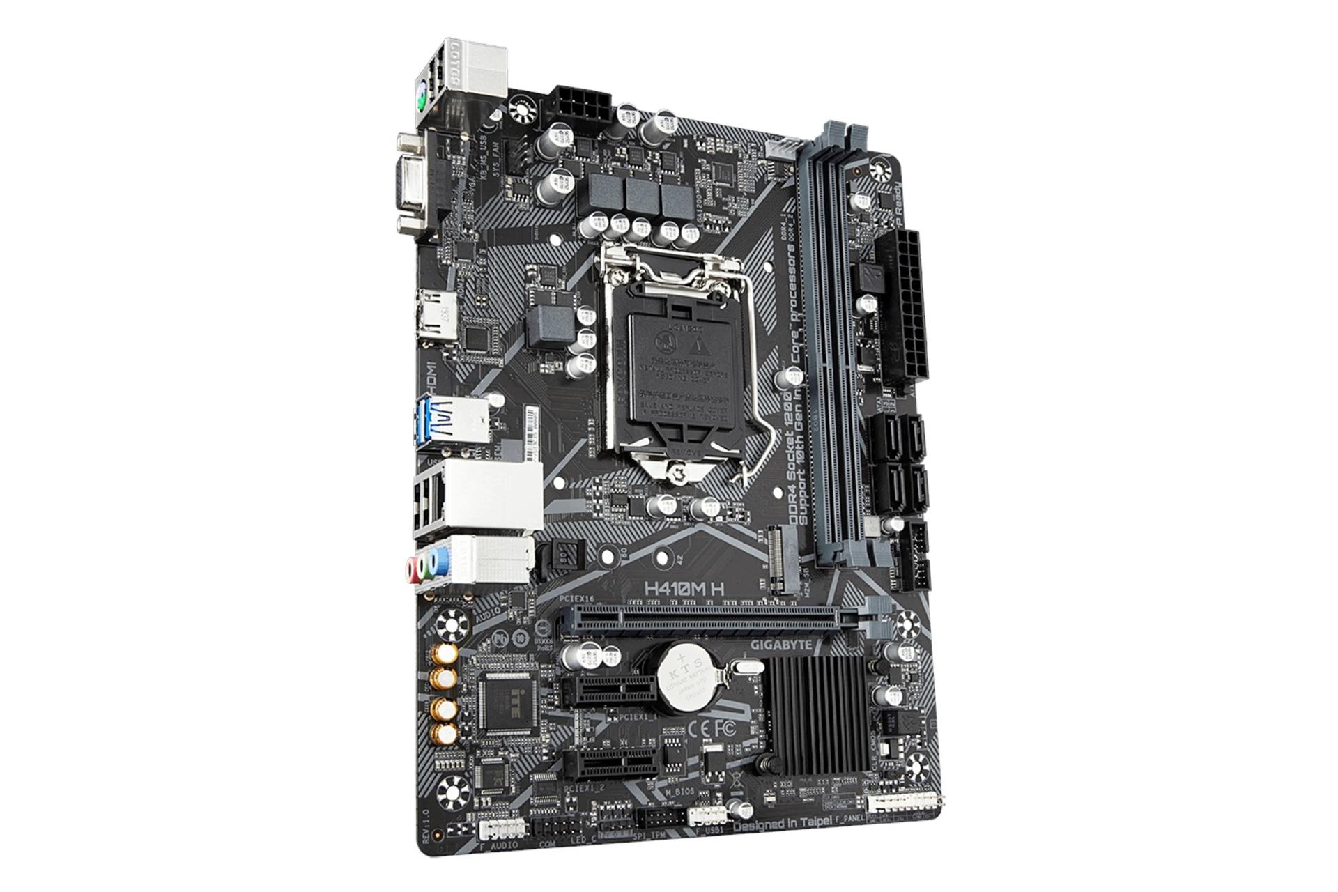 نمای چپ مادربرد گیگابایت GIGABYTE H410M H (rev. 1.x)