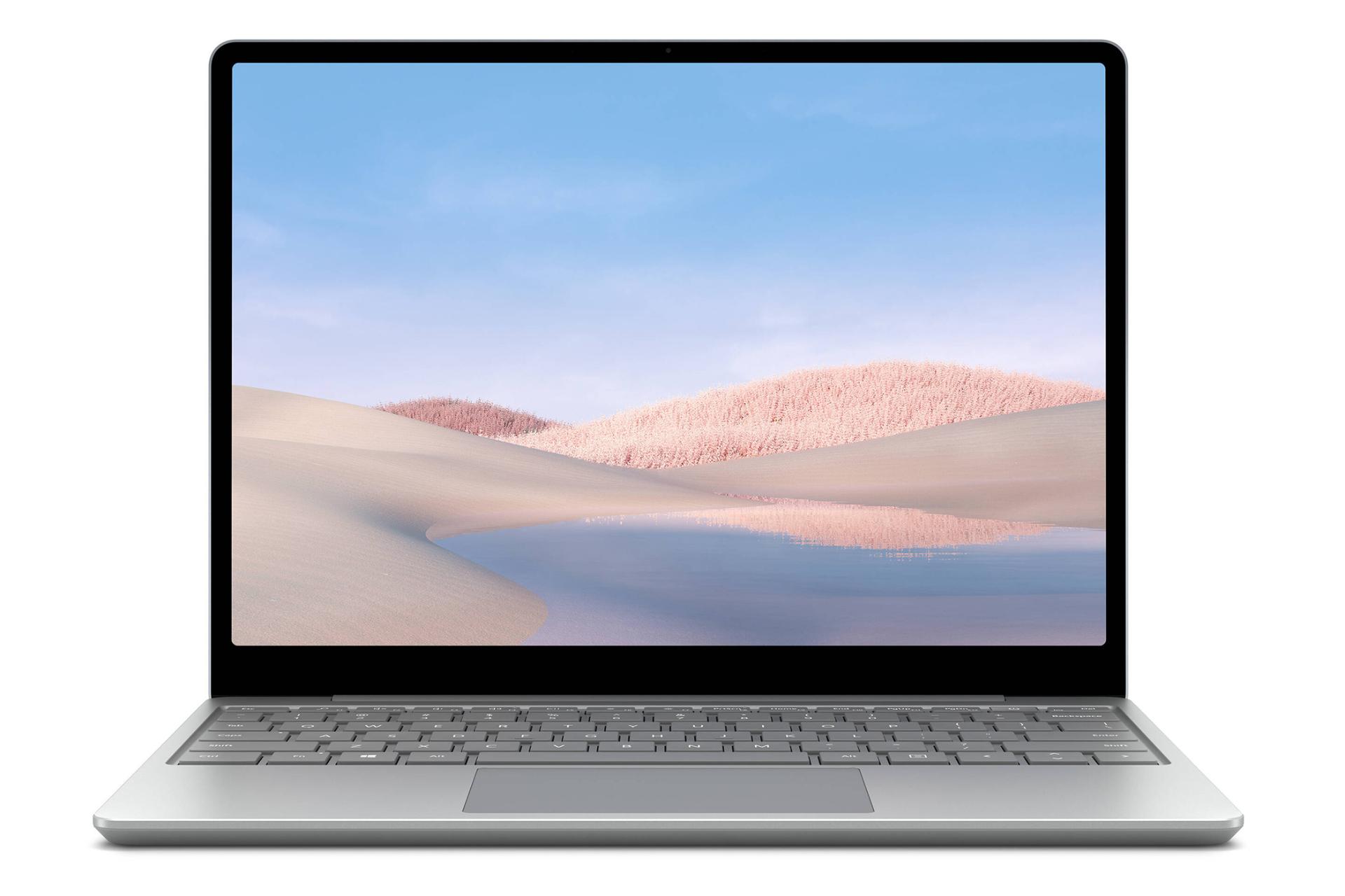 نمای جلو مایکروسافت سرفیس لپ تاپ گو رنگ سیلور
