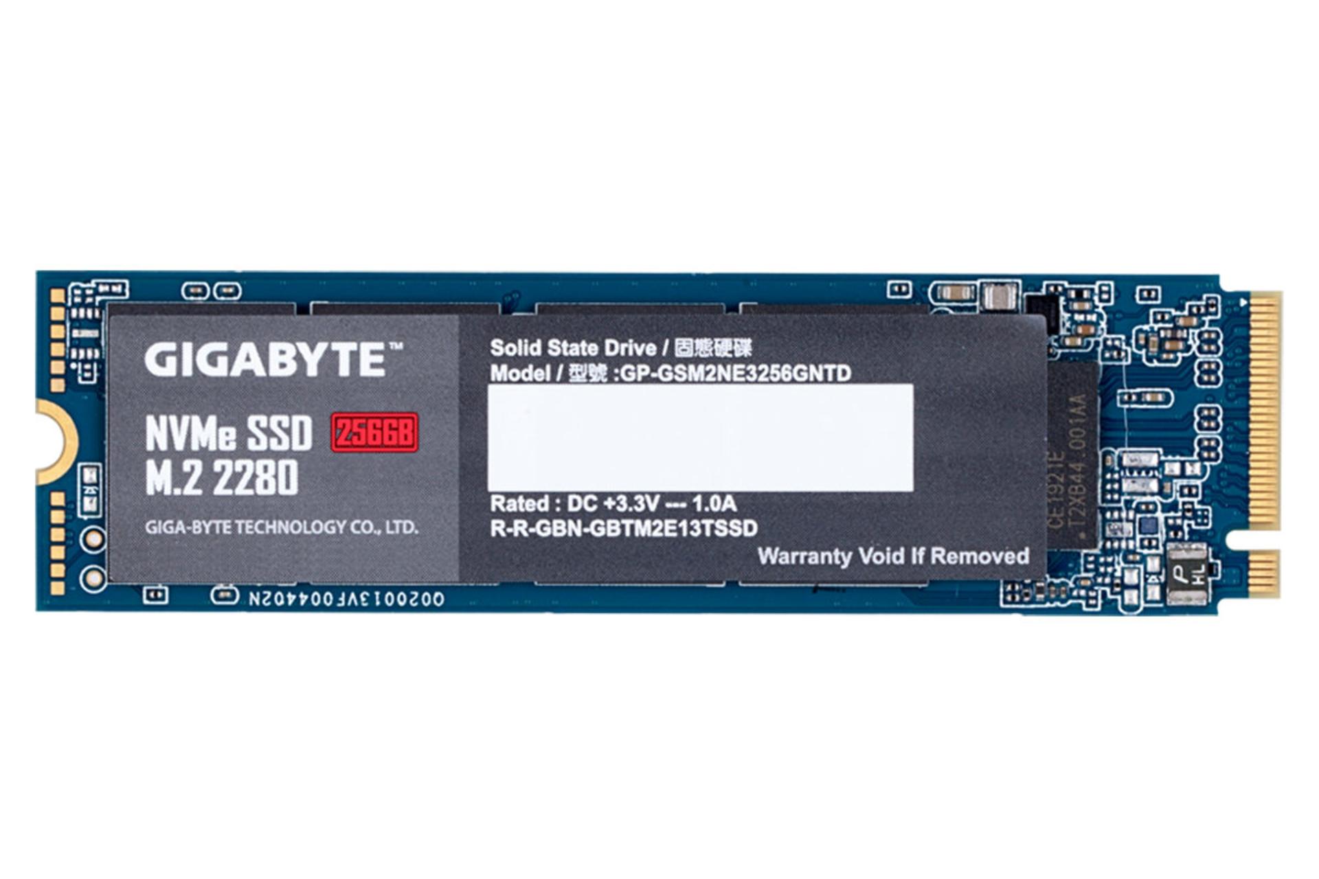 مرجع متخصصين ايران نماي روبرو SSD گيگابايت NVMe M.2 ظرفيت 256 گيگابايت