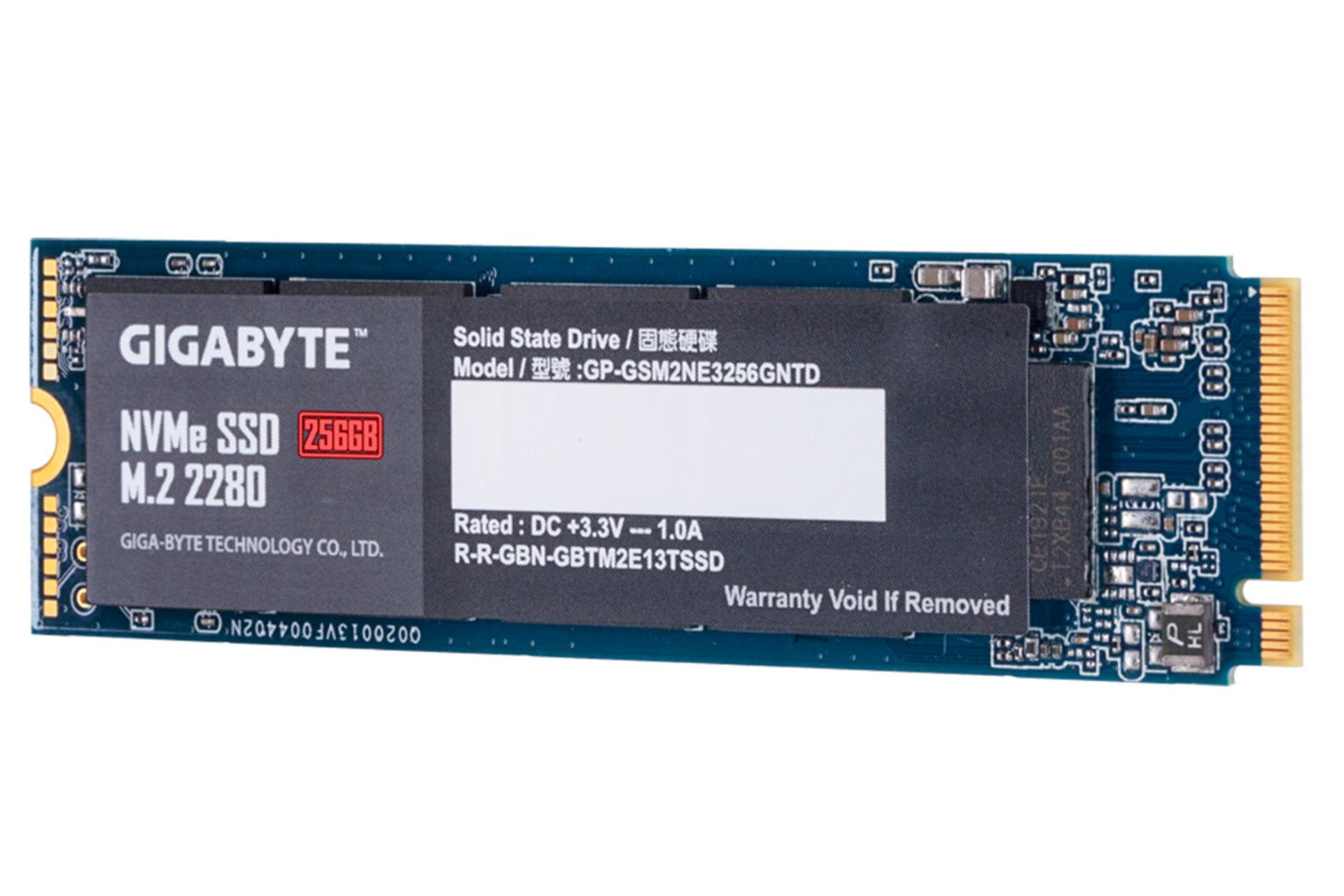 نمای راست SSD گیگابایت NVMe M.2 ظرفیت 256 گیگابایت