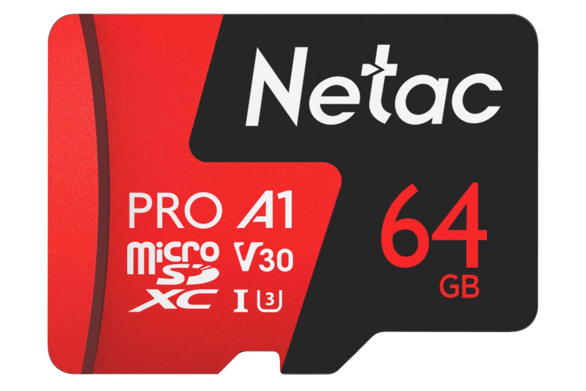 کارت حافظه نتاک microSDXC ظرفیت 64 گیگابایت مدل P500 Extreme Pro V30 A1 نمای روبرو