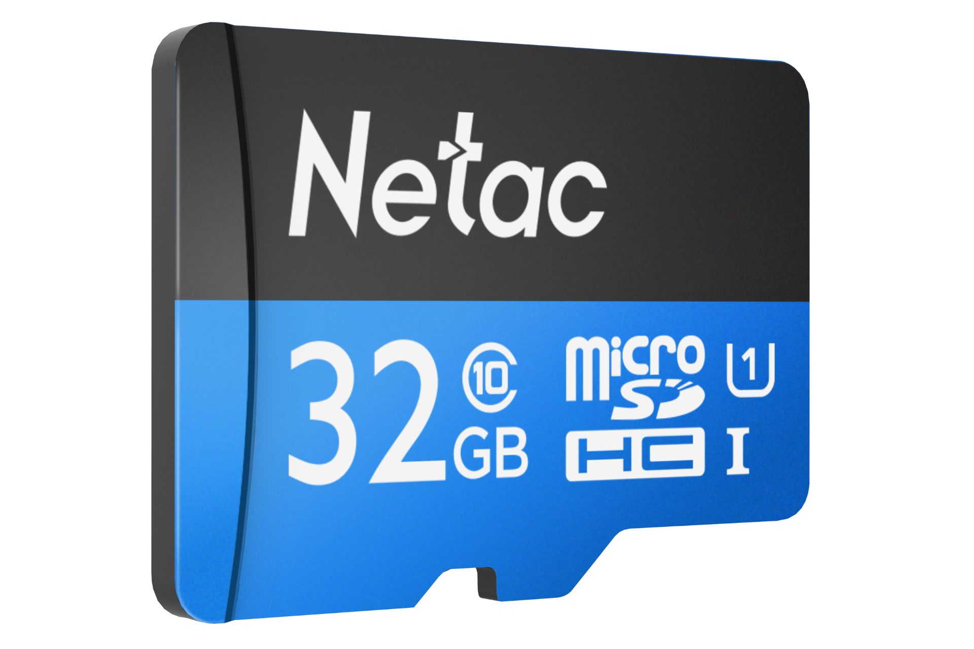 نمای چپ کارت حافظه نتاک microSDXC ظرفیت 32 گیگابایت