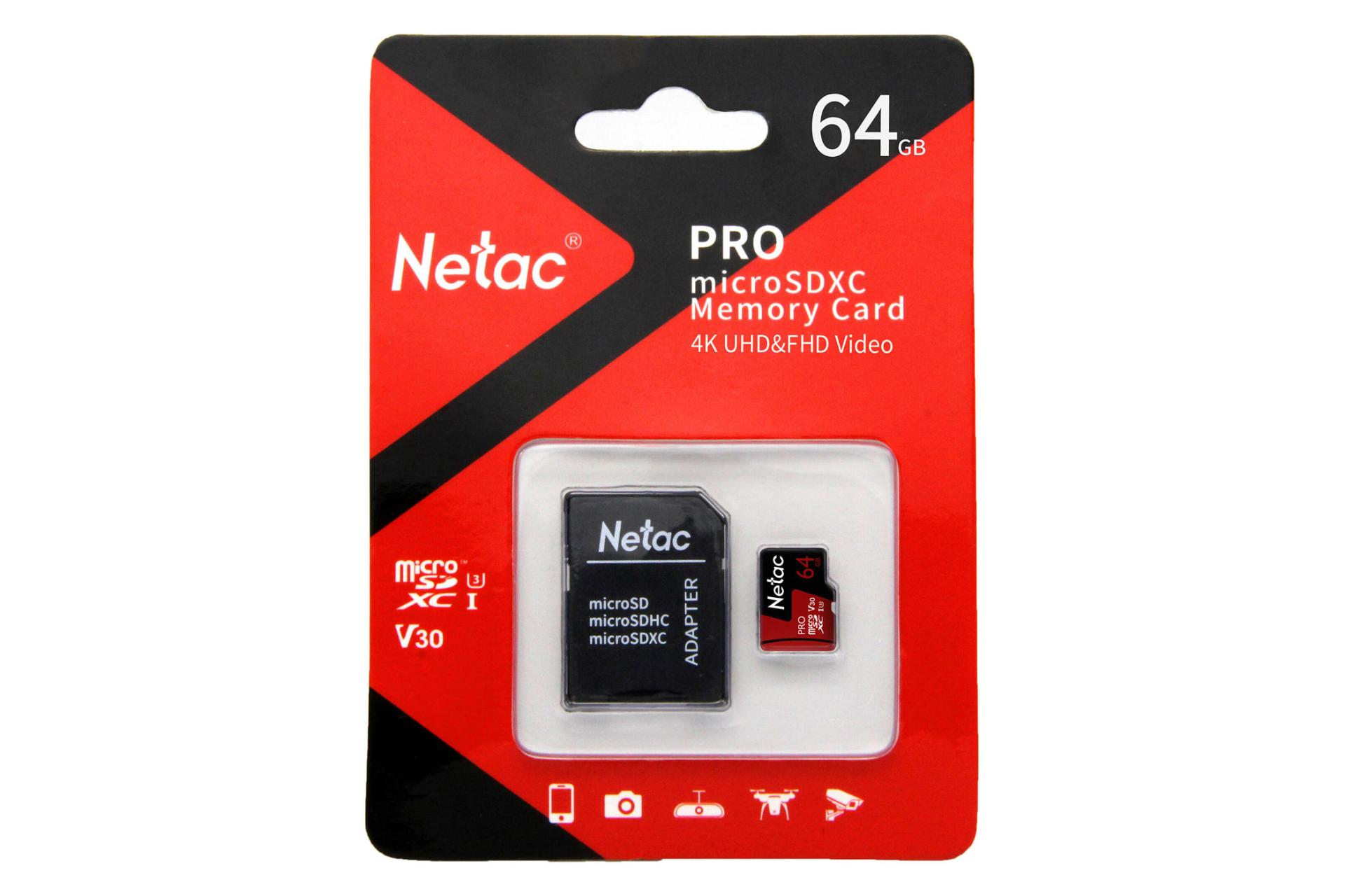 جعبه کارت حافظه نتاک microSDXC ظرفیت 64 گیگابایت مدل P500 Extreme Pro V30 A1