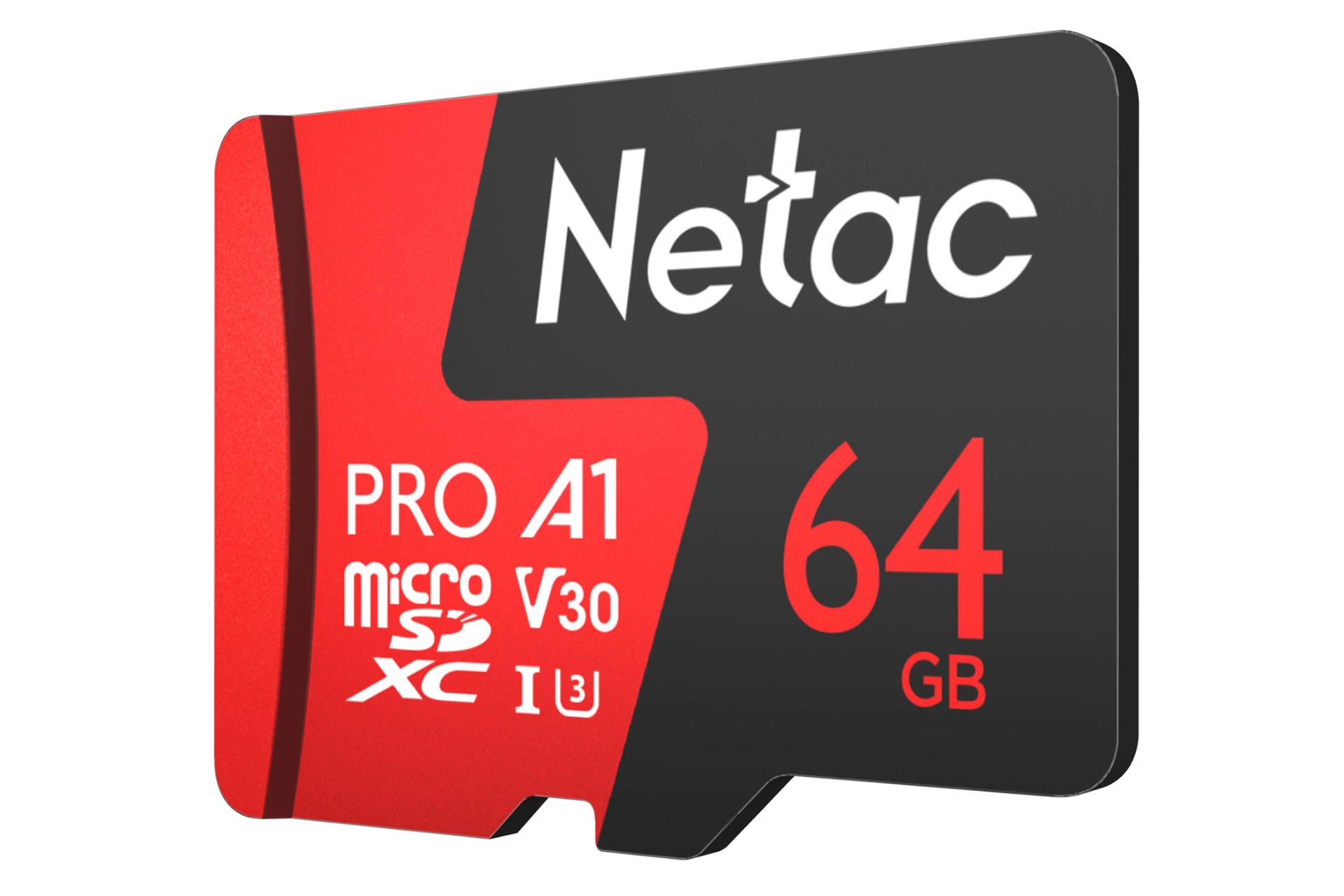نمای راست کارت حافظه نتاک microSDXC ظرفیت 64 گیگابایت مدل P500 Extreme Pro V30 A1
