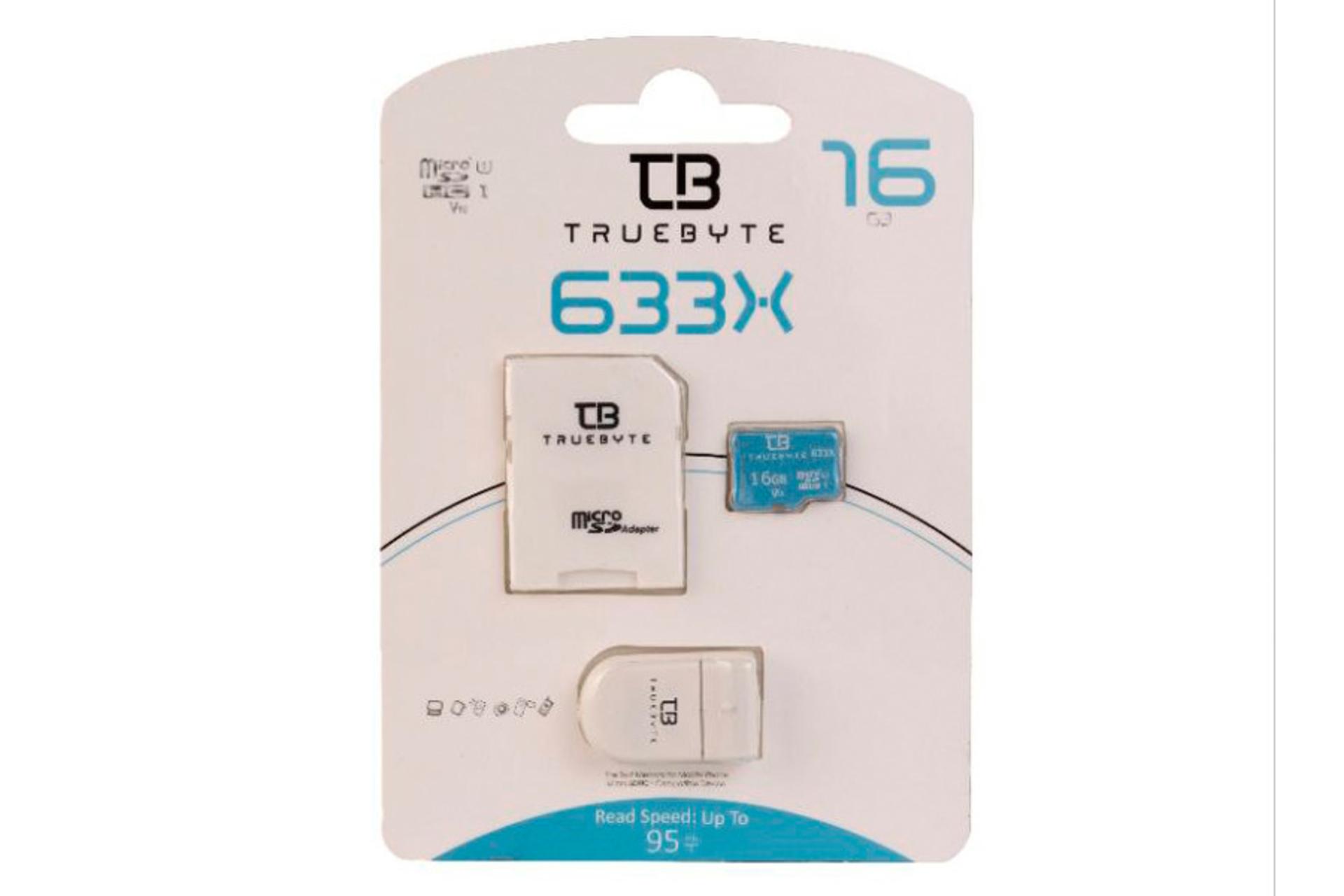 جعبه کارت حافظه تروبایت MicroSDHC ظرفیت 16 گیگابایت مدل 633X MicroSDHC V10