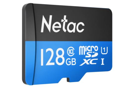 نمای چپ کارت حافظه نتاک microSDXC ظرفیت 128 گیگابایت مدل P500 Standard کلاس 10