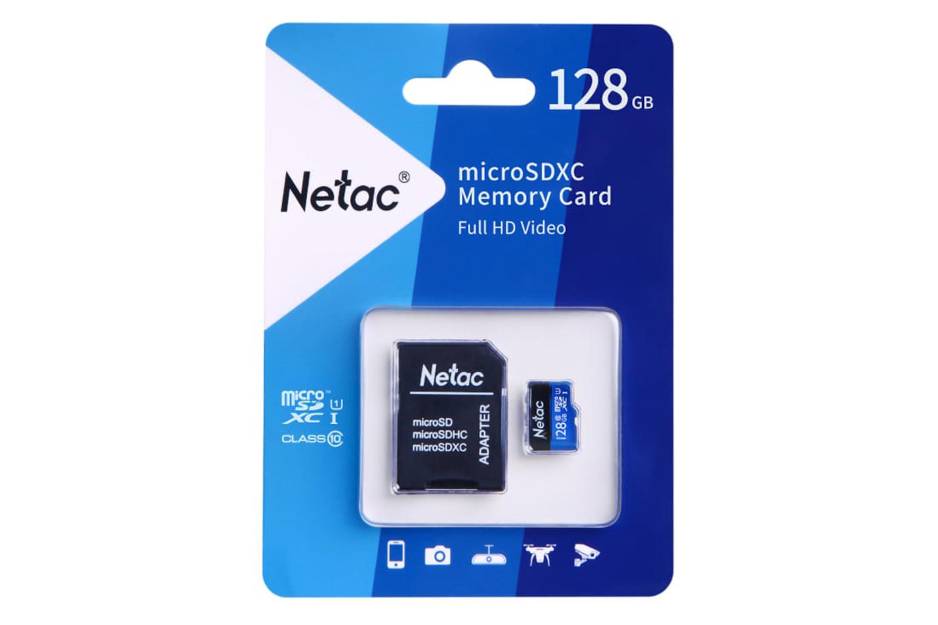 جعبه کارت حافظه نتاک microSDXC ظرفیت 128 گیگابایت مدل P500 Standard کلاس 10