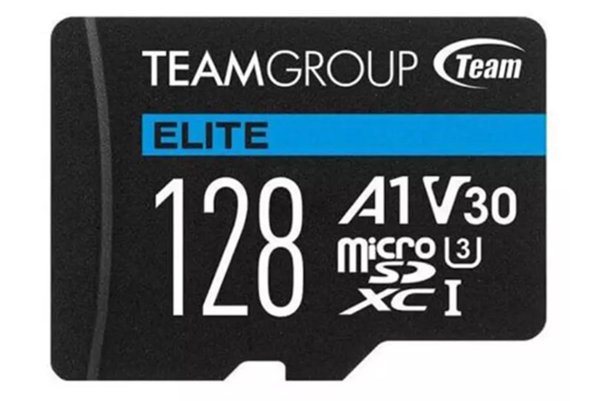 کارت حافظه تیم گروپ microSDXC ظرفیت 128 گیگابایت مدل Elite V30 A1