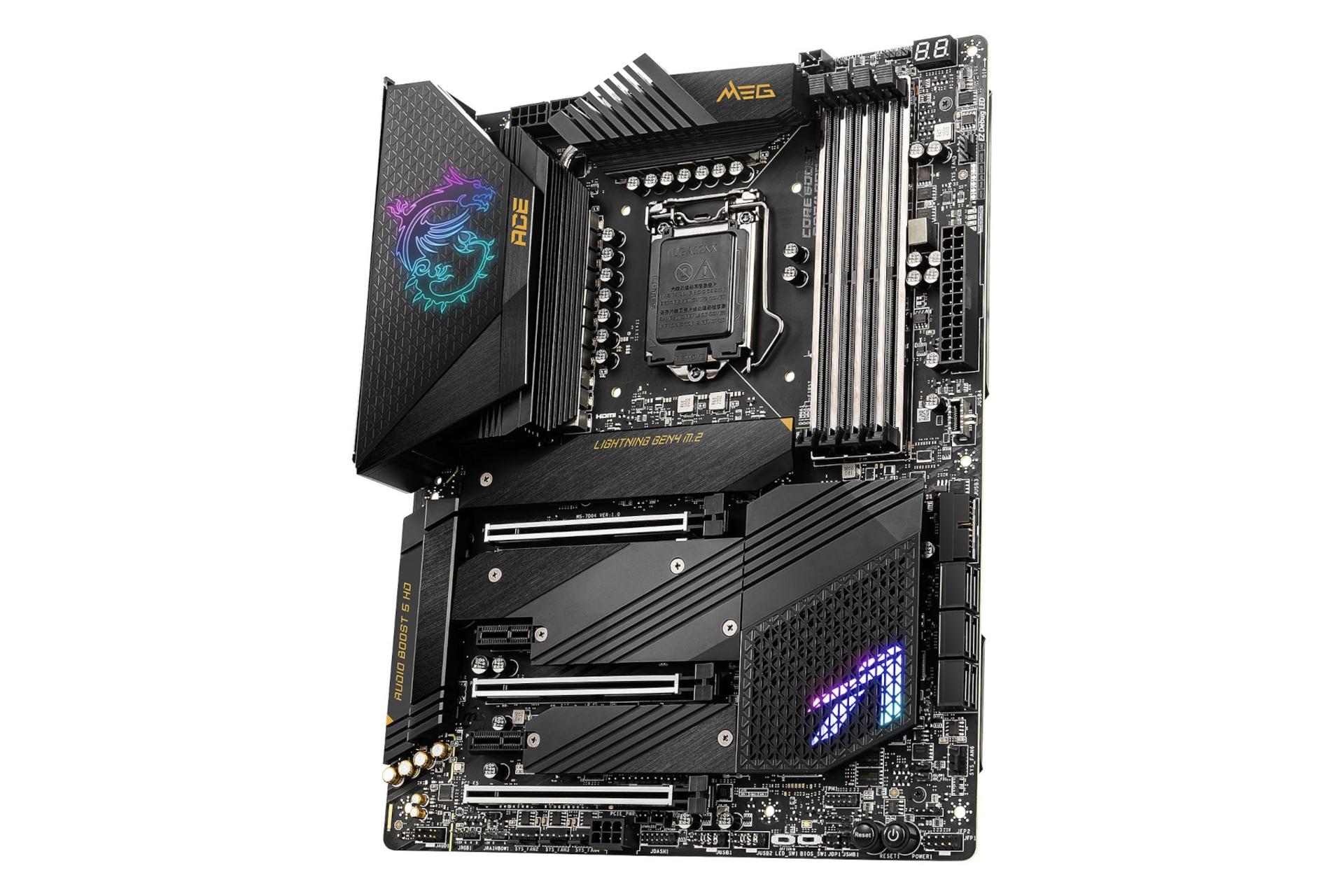 نمای راست مادربرد ام اس آی MSI MEG Z590 ACE