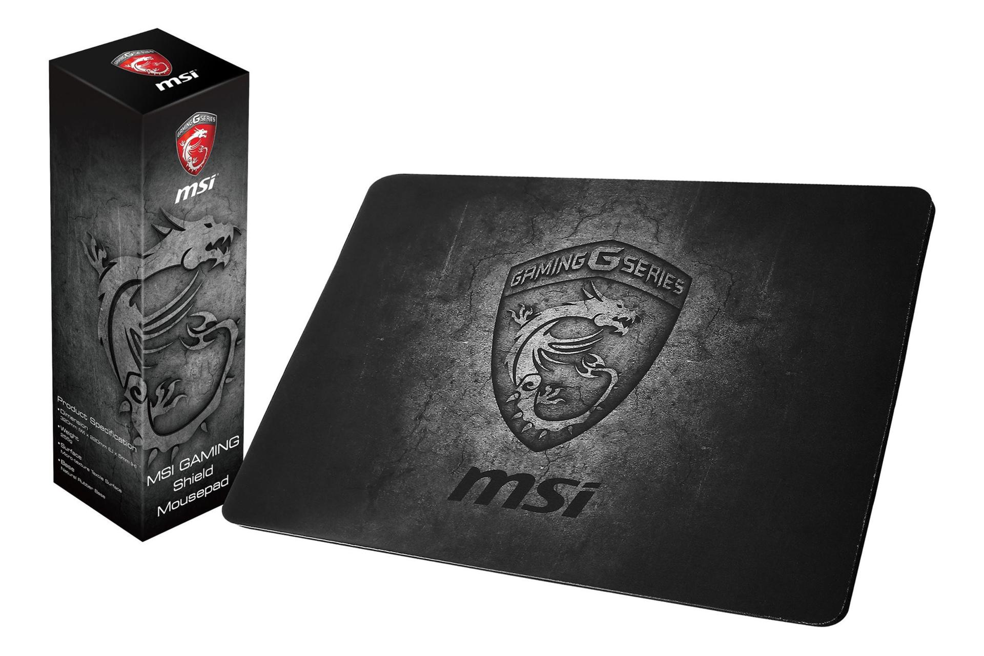 نمایش ماوس پد ام اس آی گیمینگ Shield به همراه پک مربوطه