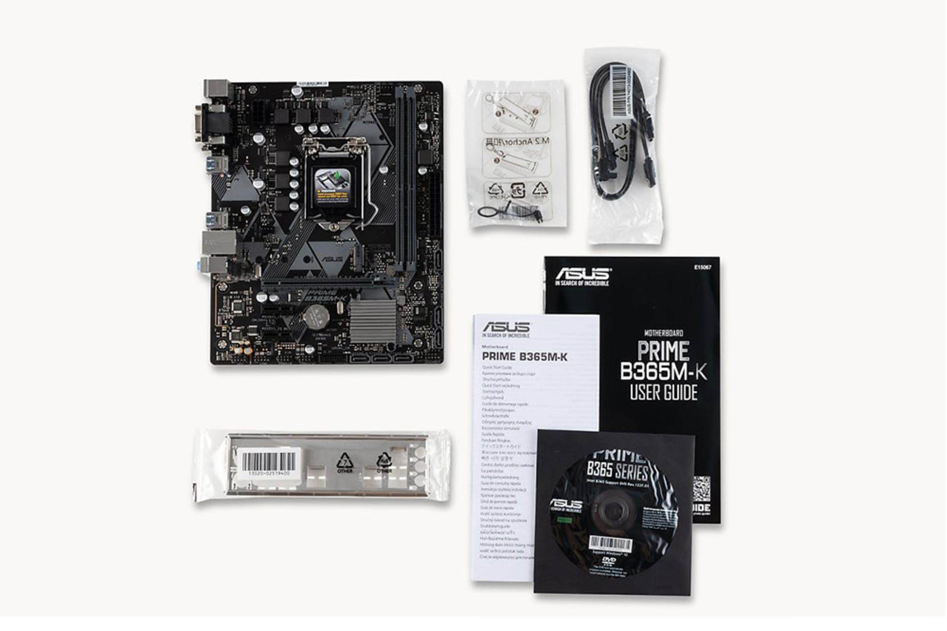 مادربرد ایسوس Prime B365M-K محتویات جعبه