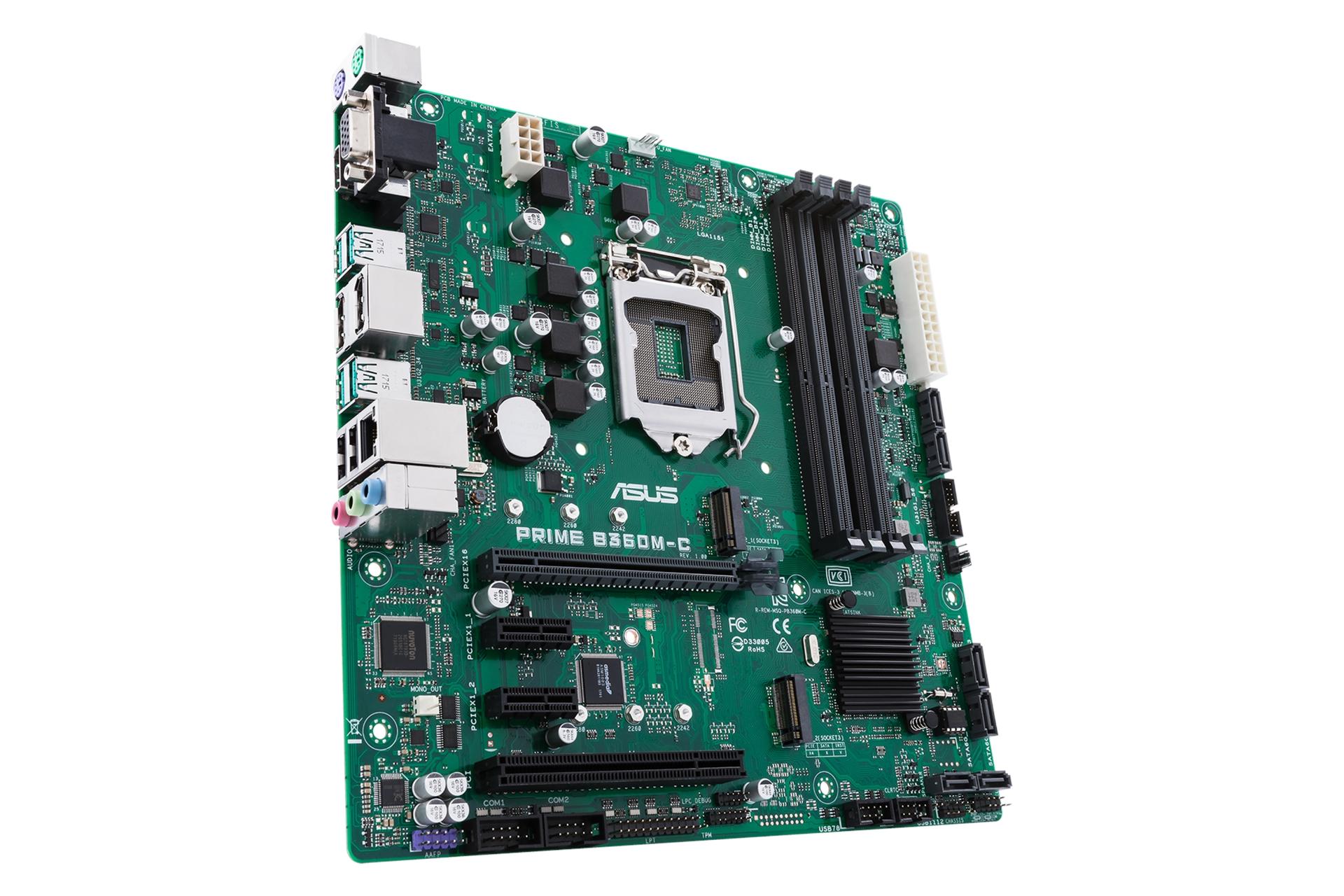 نمای چپ مادربرد ایسوس ASUS PRIME B360M-C