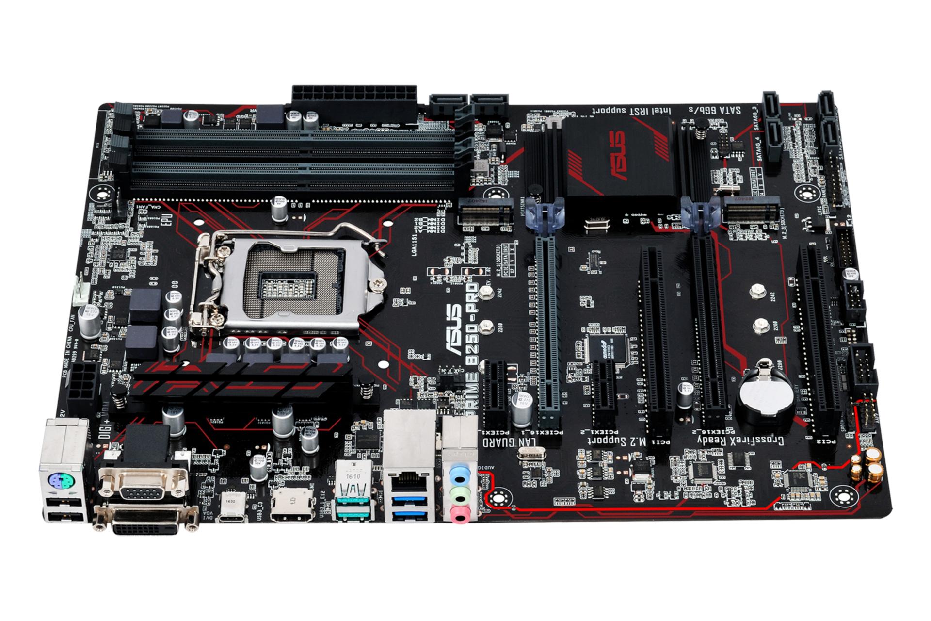 نمای کناری مادربرد ایسوس ASUS PRIME B250-PRO