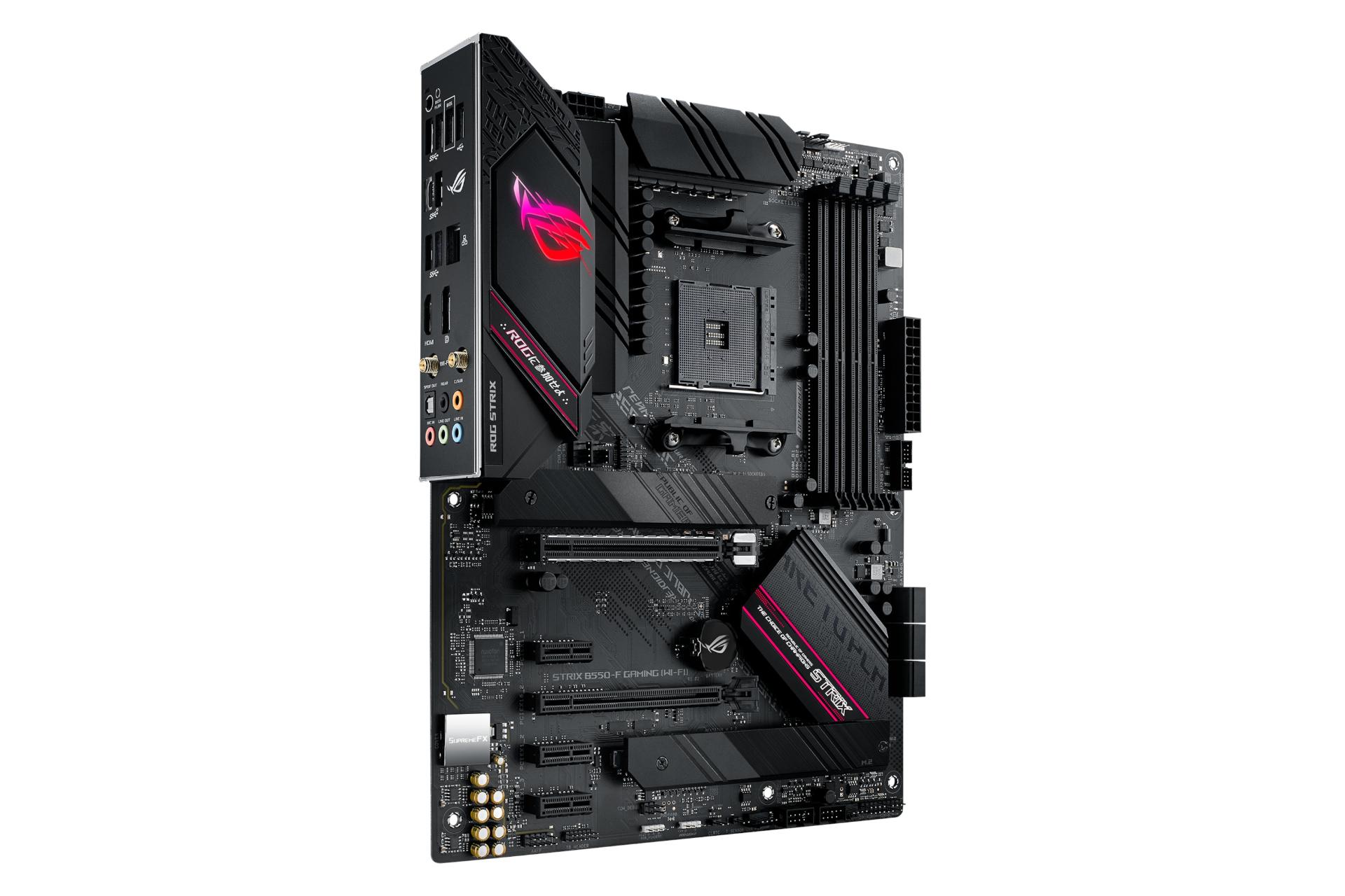 نمای چپ مادربرد ایسوس ASUS ROG STRIX B550-F GAMING Wi-Fi