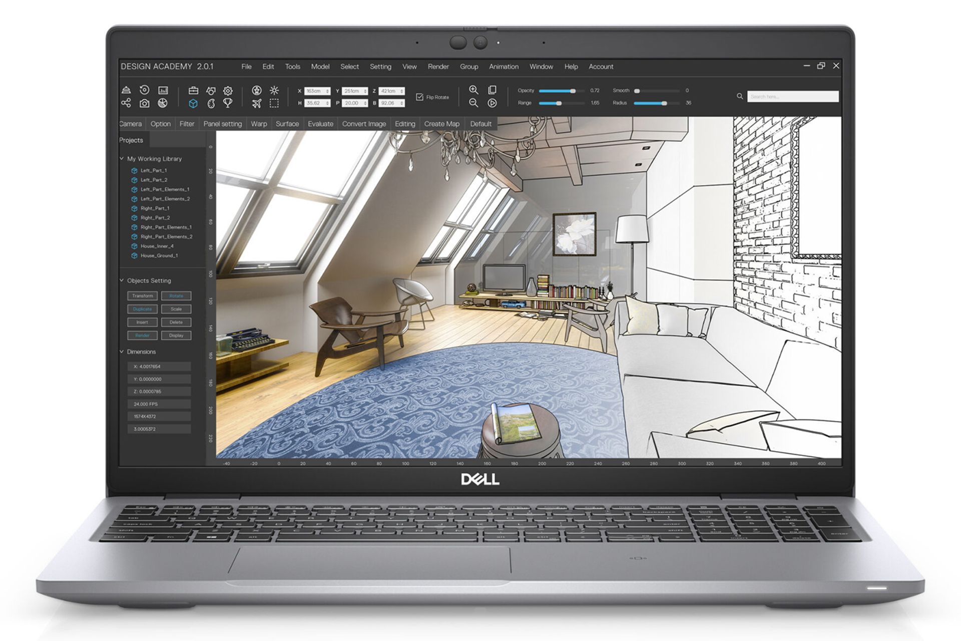 نمای جلو لپ تاپ دل Precision 3560
