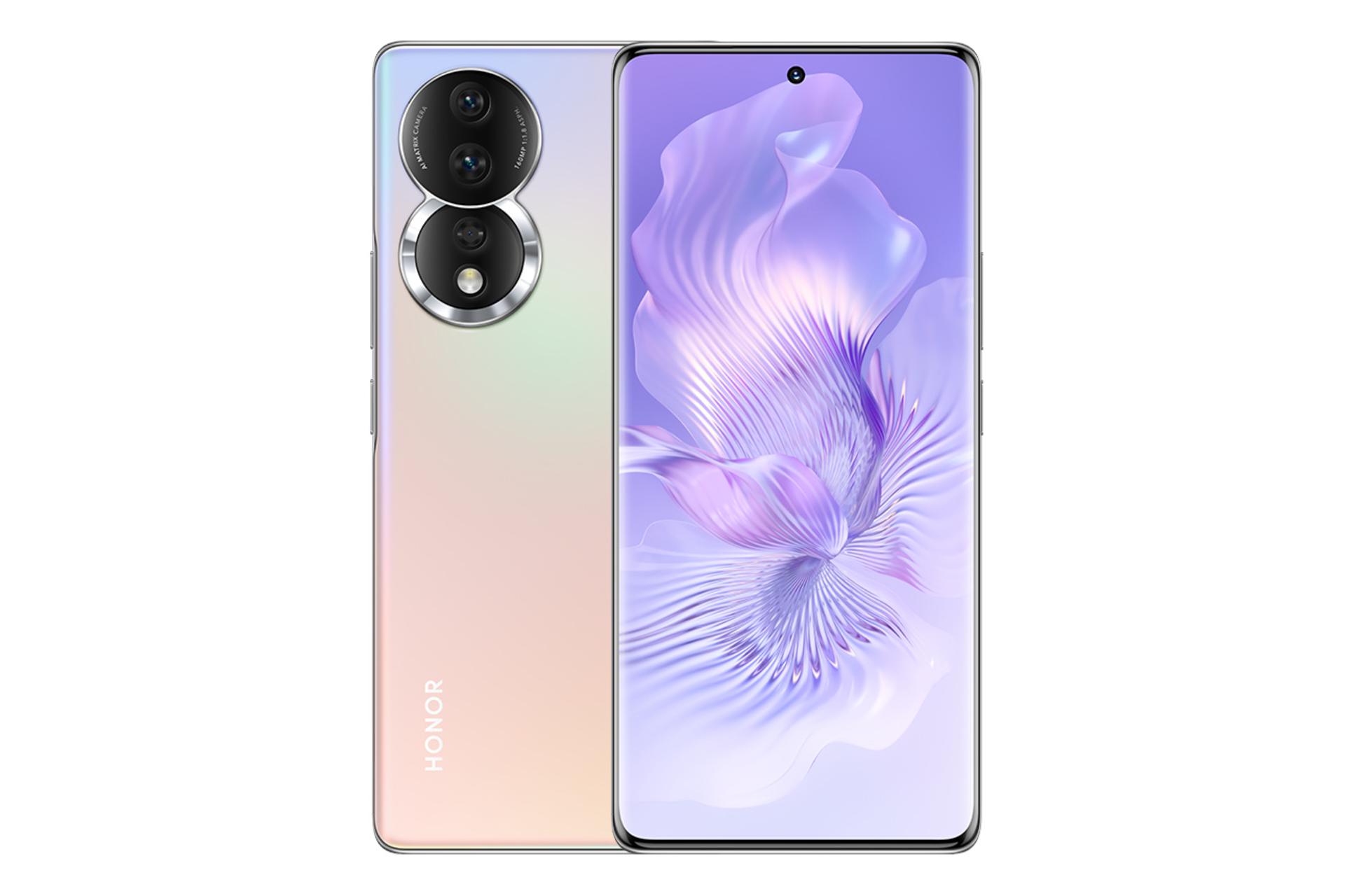 گوشی موبایل آنر HONOR 80 گرادیانی ترکیب صورتی و بنفش