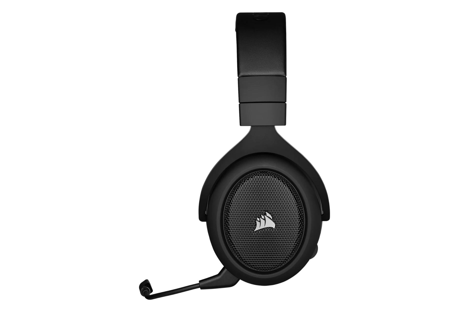 نمای جانبی میکروفون هدست گیمینگ کورسیر HS70 پرو وایرلس Corsair HS70 PRO Wireless مشکی