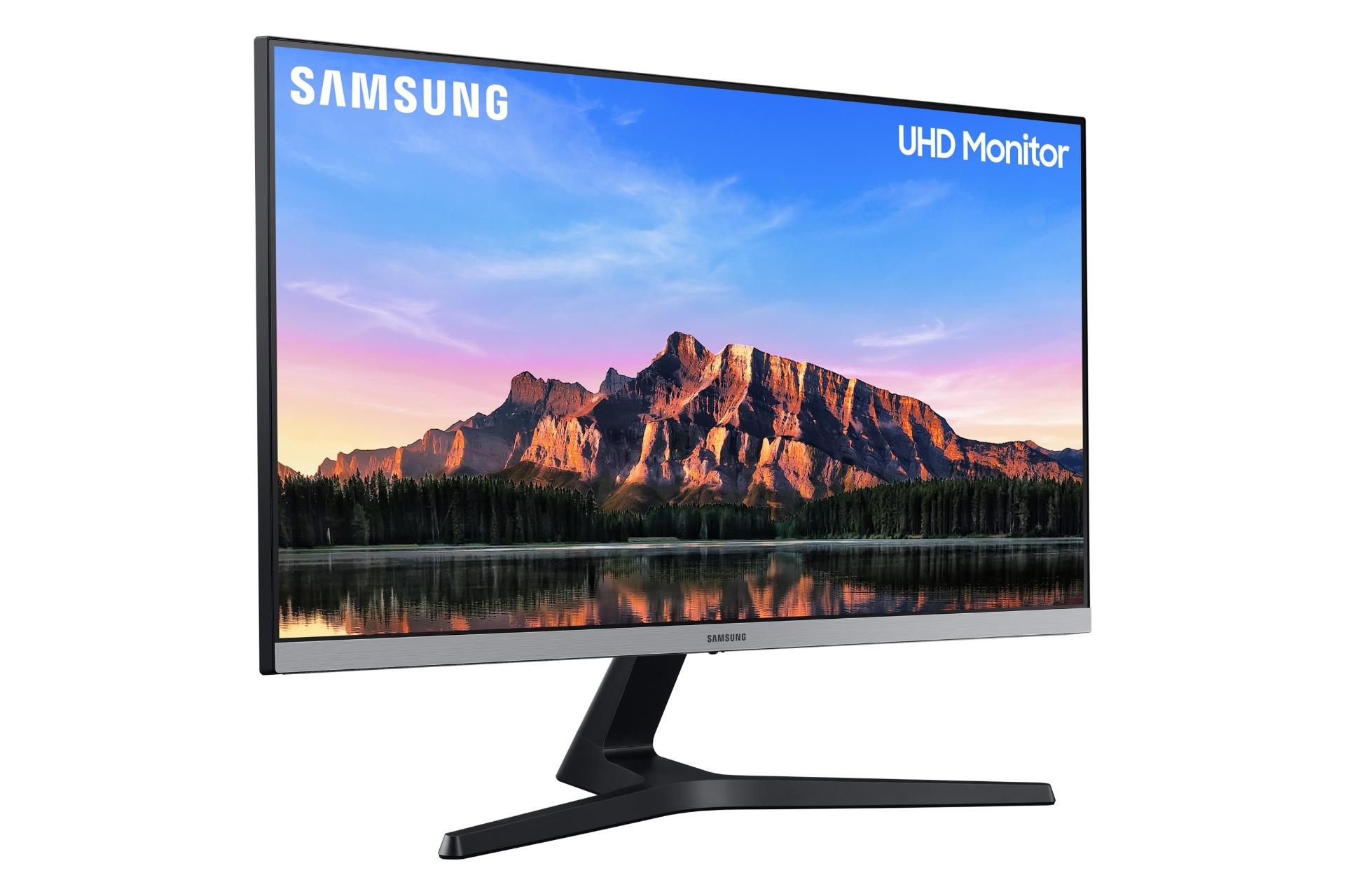 نمای چپ پنل جلو مانیتور سامسونگ 28 اینچ مدل Samsung U28R550 4K UHD