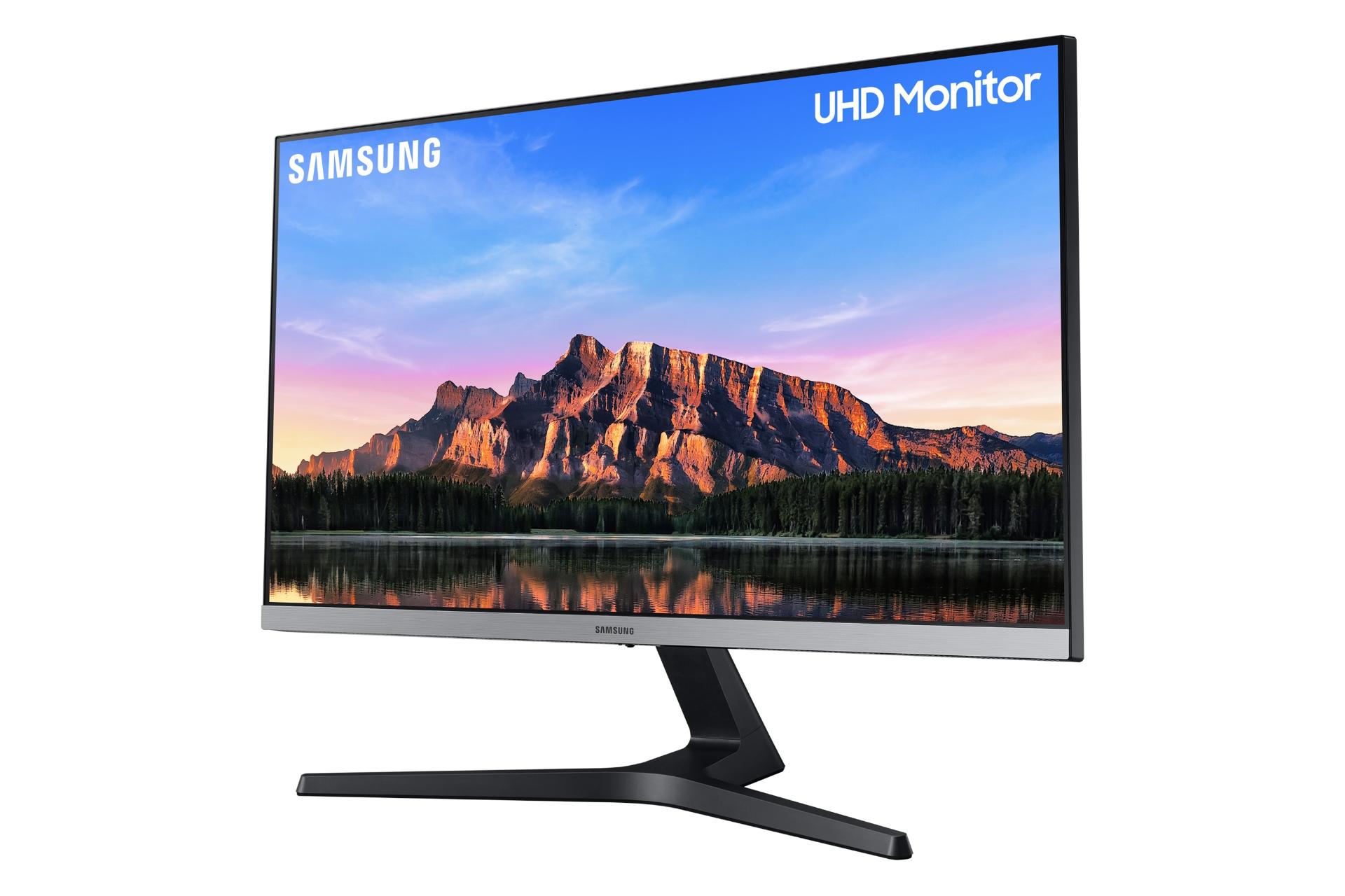 نمای راست پنل جلو مانیتور سامسونگ 28 اینچ مدل Samsung U28R550 4K UHD