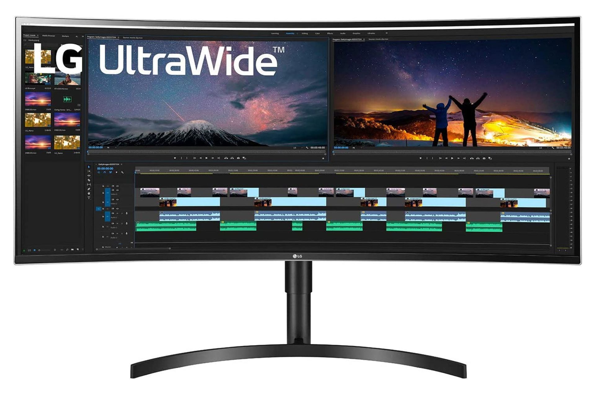 مانیتور ال جی 38 اینچ مدل 38WN75C-B نمای جلو