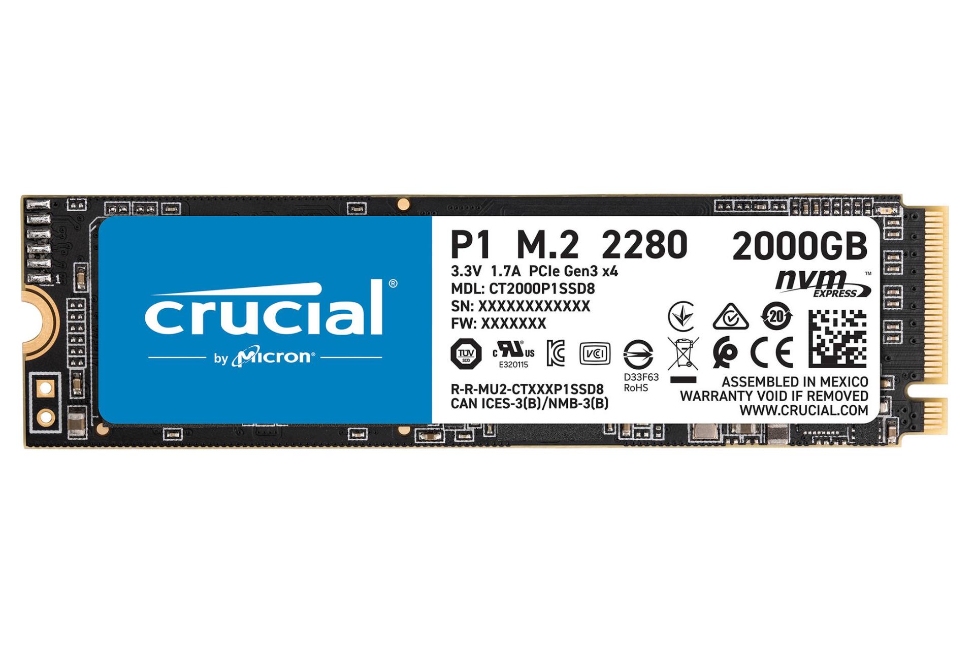 نمای روبرو SSD کروشیال P1