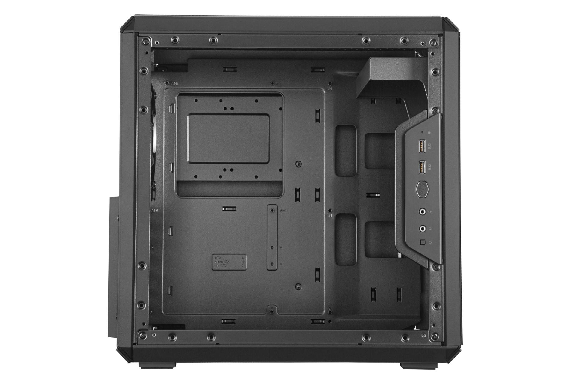 نمای داخل سمت چپ کیس کامپیوتر کولر مستر MasterBox Q500L 