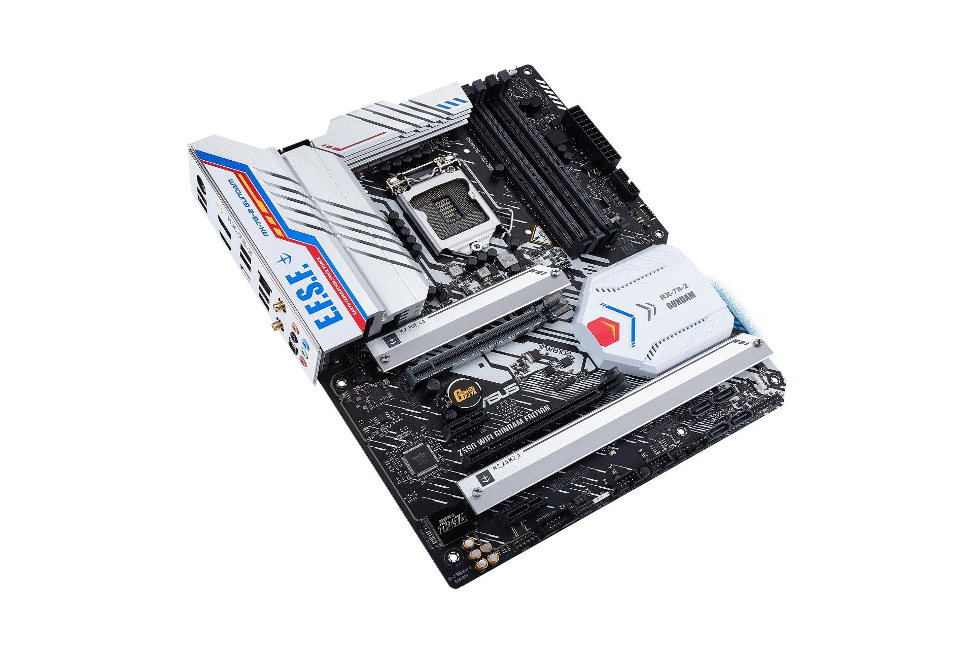 نمای بالا مادربرد ایسوس ASUS Z590 WIFI GUNDAM EDITION