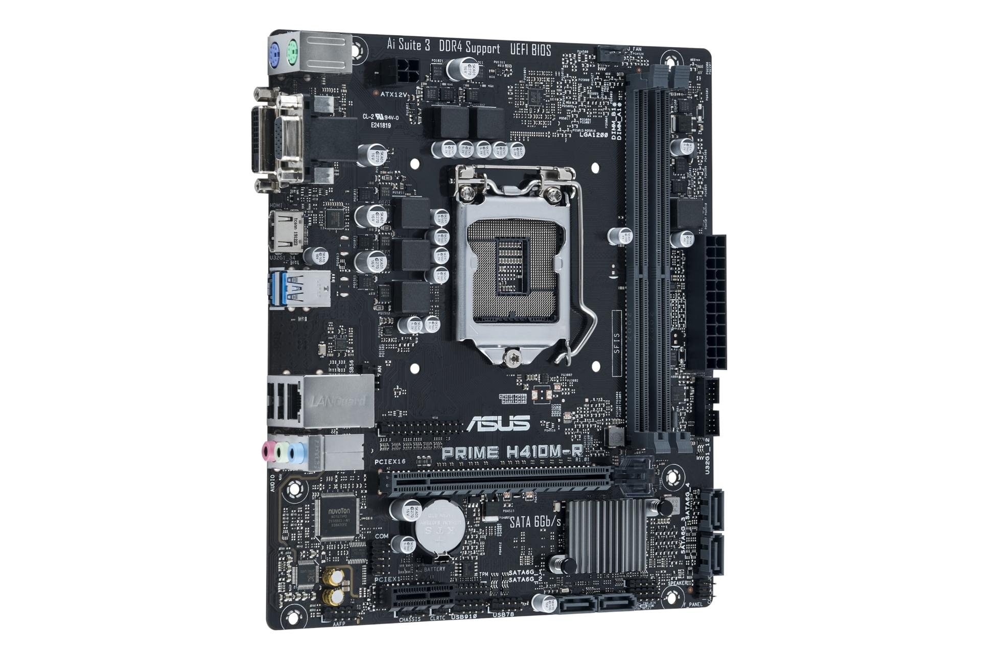 نمای چپ مادربرد ایسوس ASUS PRIME H410M-R