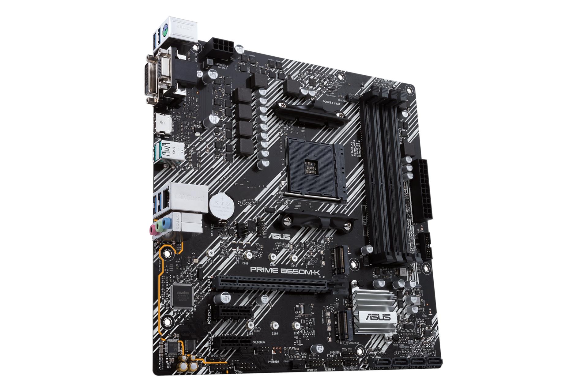 نمای چپ مادربرد ایسوس ASUS PRIME B550M-K